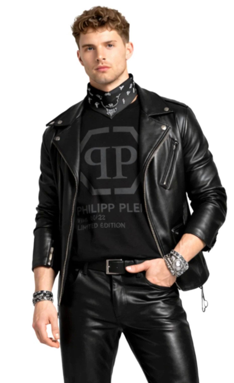 PHILIPP PLEIN T-Shirt Gold Cut T-Shirt Limited Edition Logo Shirt Rundhals günstig online kaufen