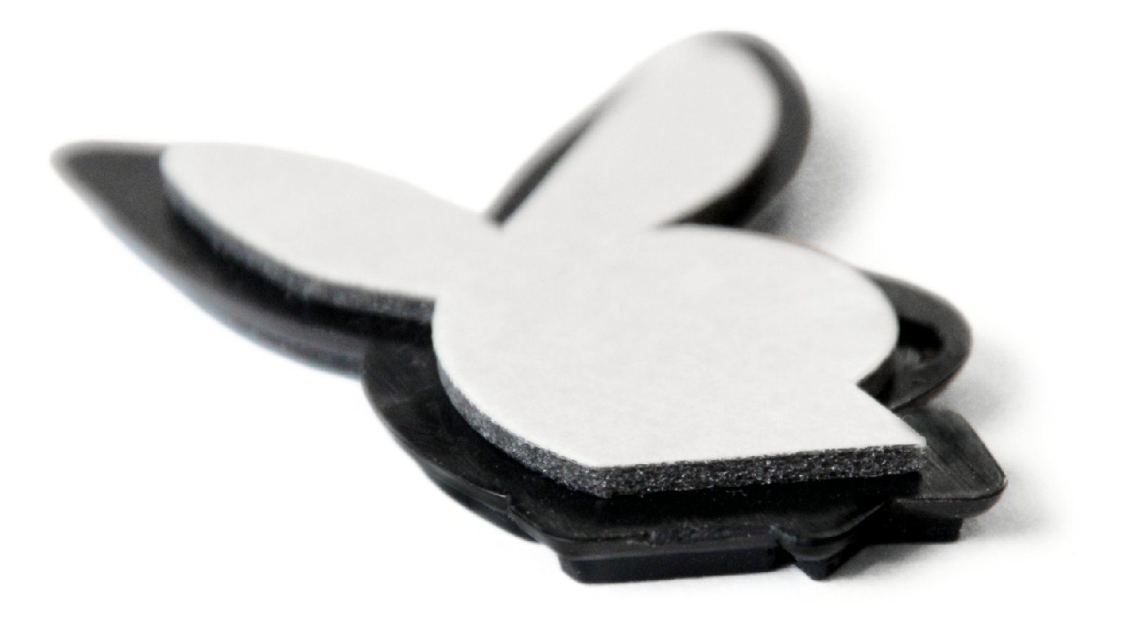 PLAYBOY Schwarzer Autocomfort Relief HR BUNNY BLACK Häschen Emblem Set Schlüsselanhänger Schlüsselanhänger