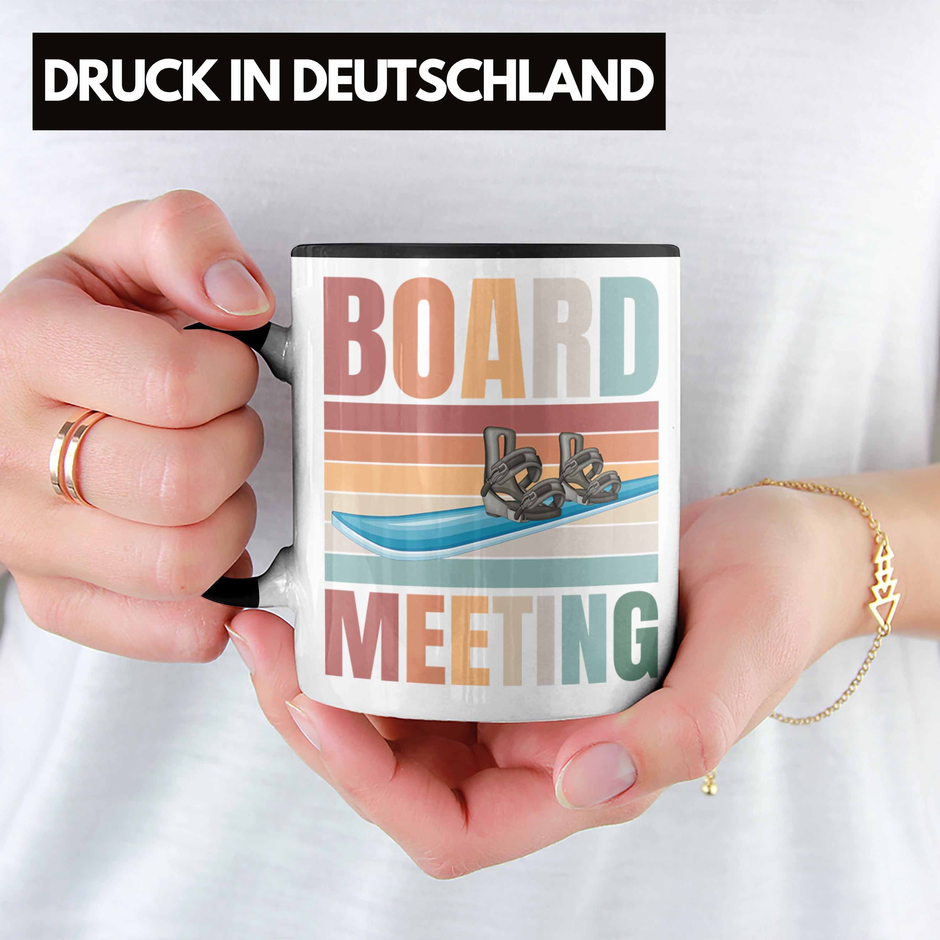 Schwarz Snowboard-Fahrer Tasse Tasse Geburtstag Trendation Weihn für zum Geschenkidee Snowboard