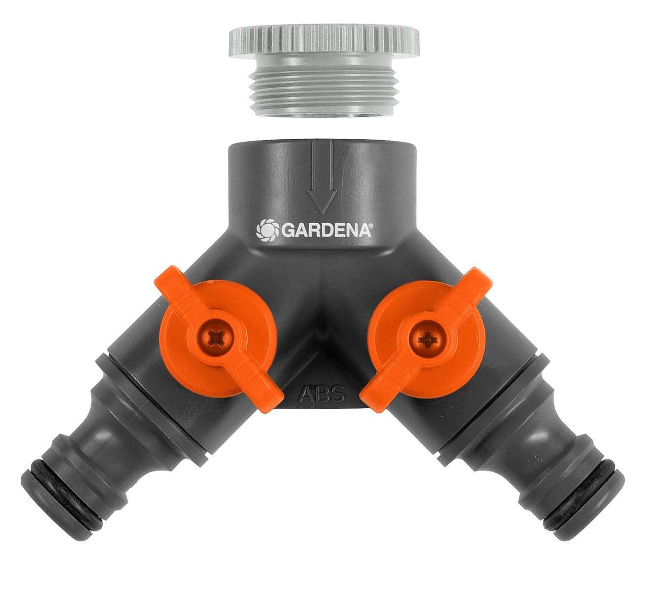 GARDENA 2-Wege-Ventil Gardena 2-Wege Ventil 940 (936) Wasserhahn 21 mm G 1/2 Zoll silber