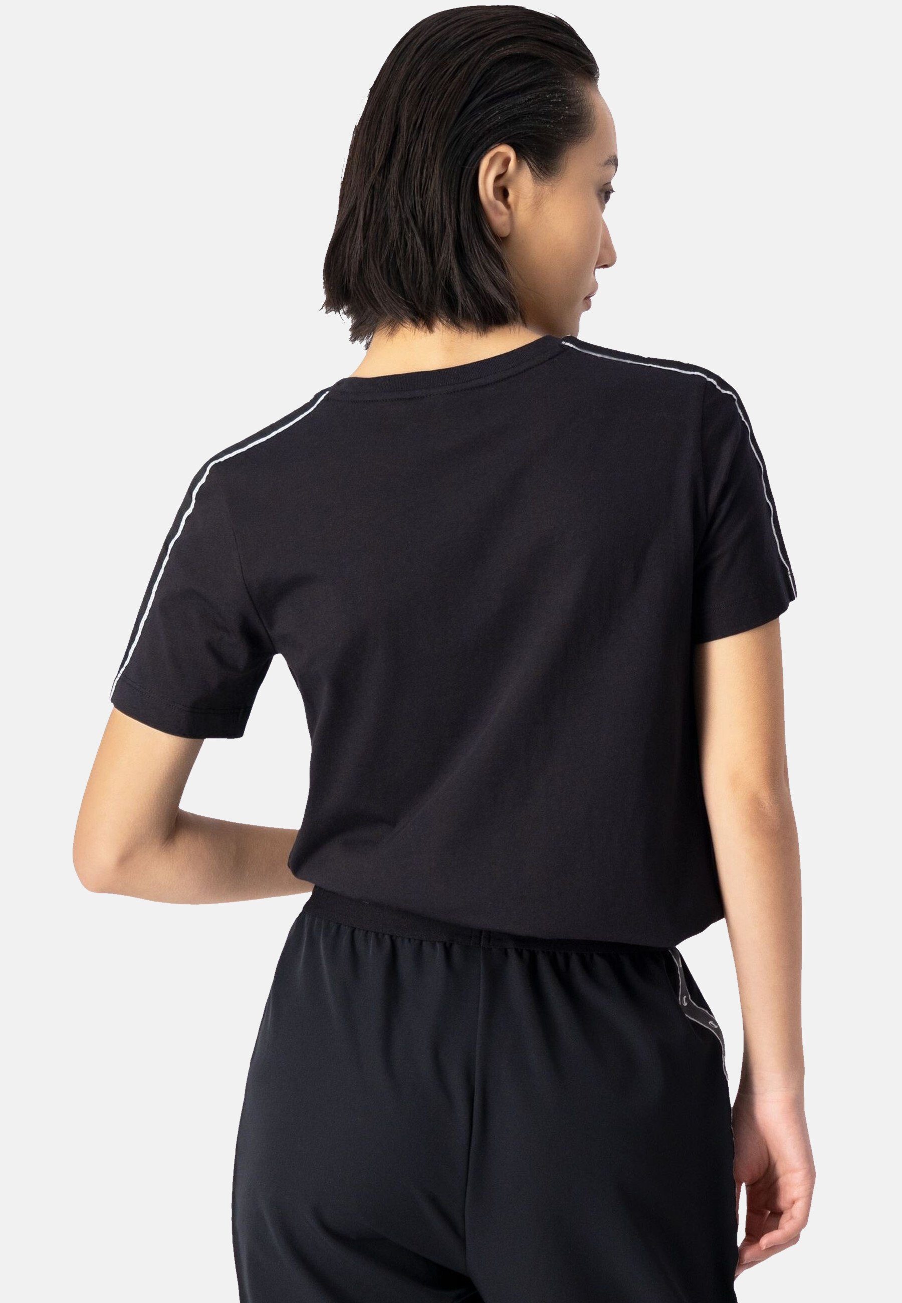 Shirt aus T-Shirt Champion Baumwolle Rundhals-T-Shirt schwarz mit