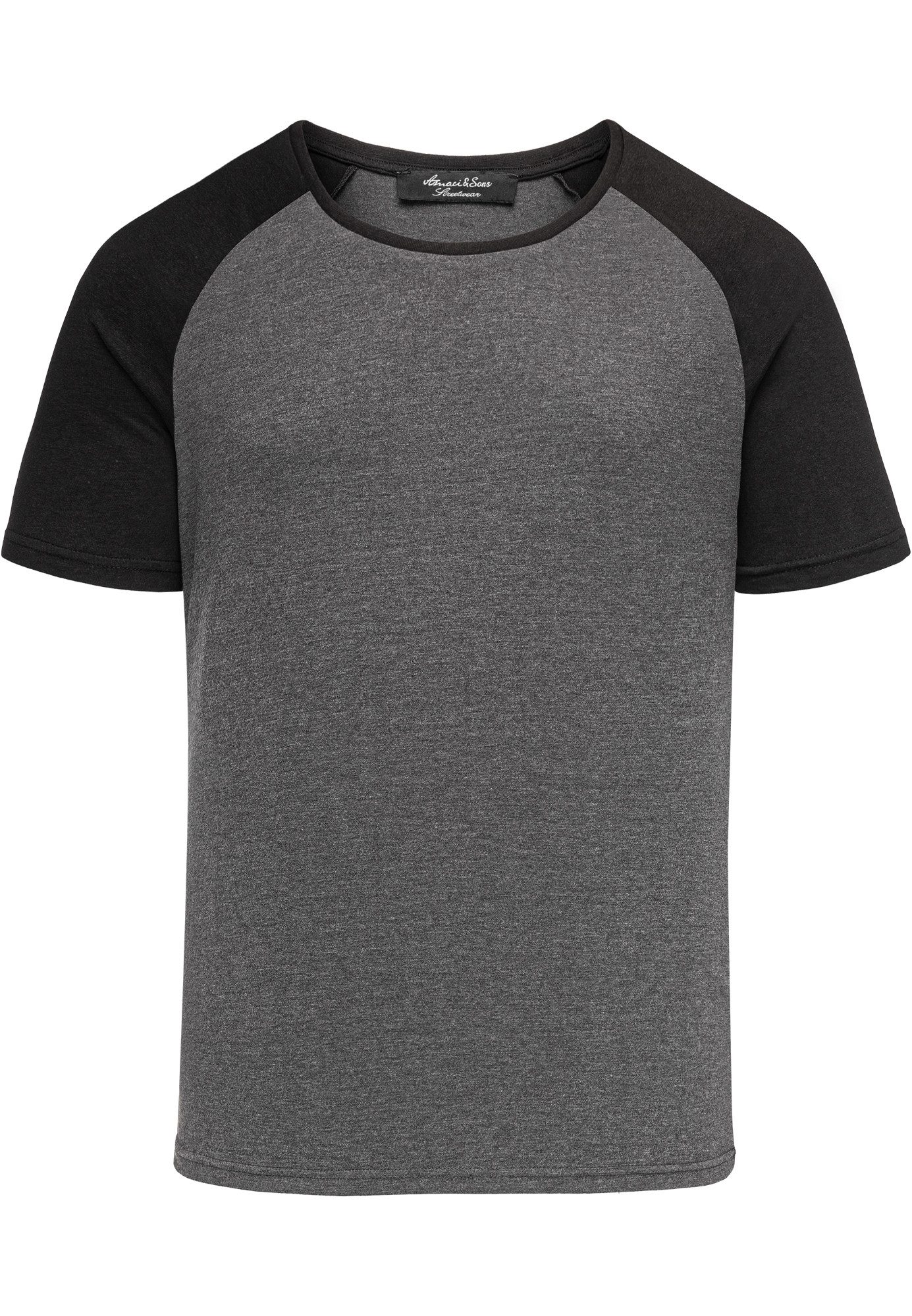 Amaci&Sons T-Shirt KENNER T-Shirt Herren Basic Raglan Shirt mit Rundhalsaus günstig online kaufen