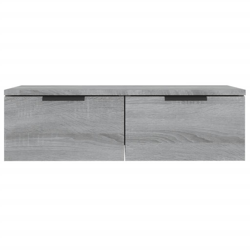 vidaXL Regal Wandschränke 2 Sonoma Grau Stk. 2-tlg. 68x30x20 cm Holzwerkstoff