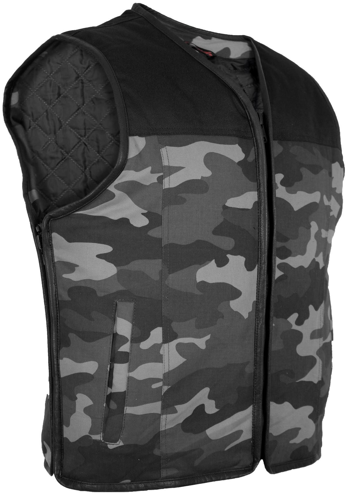 MDM Motorradweste Herren Camouflage Tarn Biker Weste Kutte Herren Biker Kut günstig online kaufen