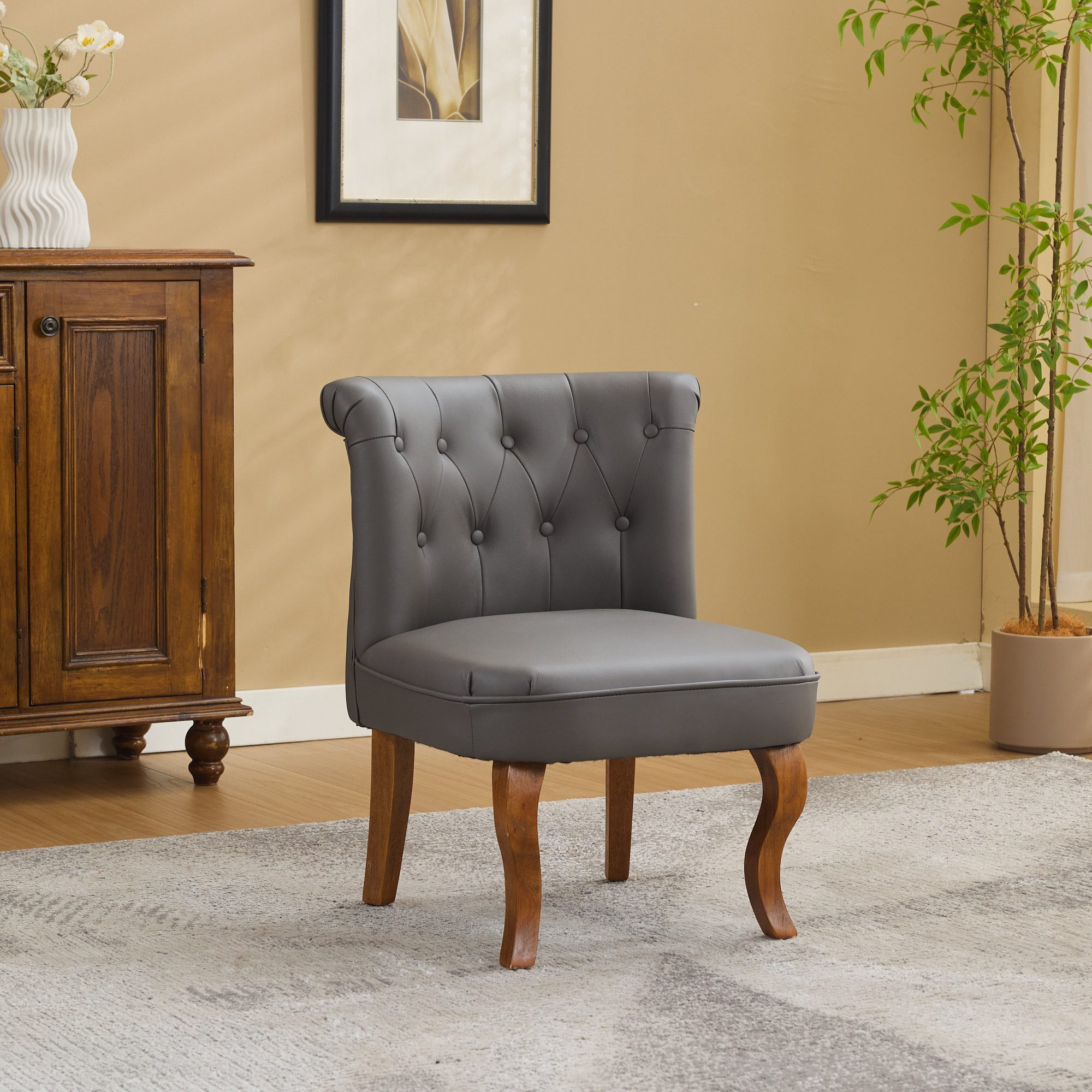 Odikalo Relaxsessel Loungesessel Esszimmerstuhl Echtleder mit Rückenlehne (Echtleder-Loungesessel – Massiv-Kautschukholz-Beine, komfortabler Wohnzimmer-Einzel-Sessel)