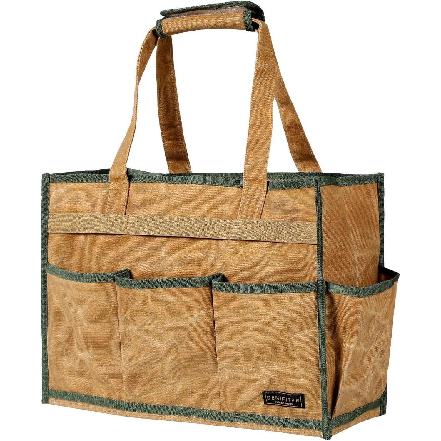LuxusKollektion Werkzeugtasche Werkzeugtasche 8 Fächer gewachstes Canvas Khaki