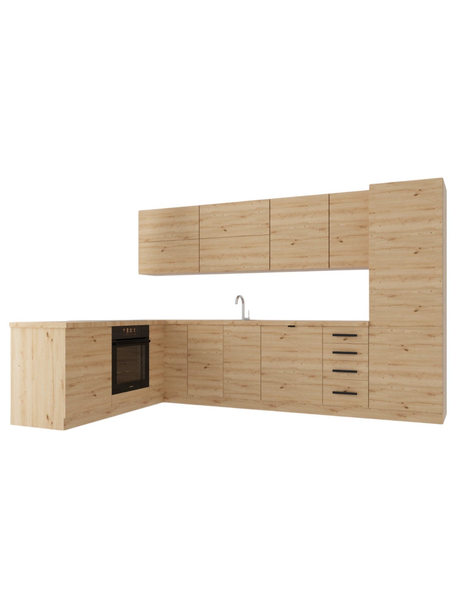 ROYAL24_MARKT Winkelküche K53-G330 - Nexa - Perfektes Design für eine unverwechselbare Küche, (Komplett Set), Zeitlos - Exklusiv - Top Qualität.