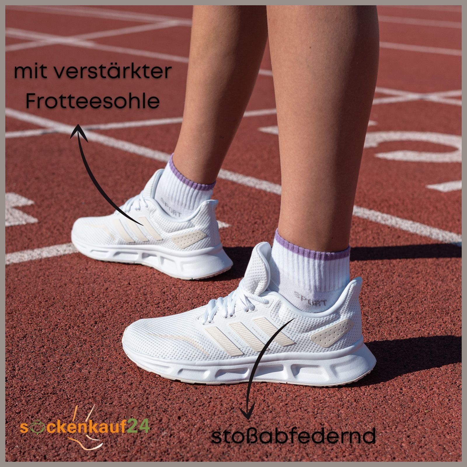 sockenkauf24 Sneakersocken 6 oder 12 Paar Damen Sneaker Socken Sportsocken (6-Paar, 35-38) verstärkte Frotteesohle - 36850/23 WP