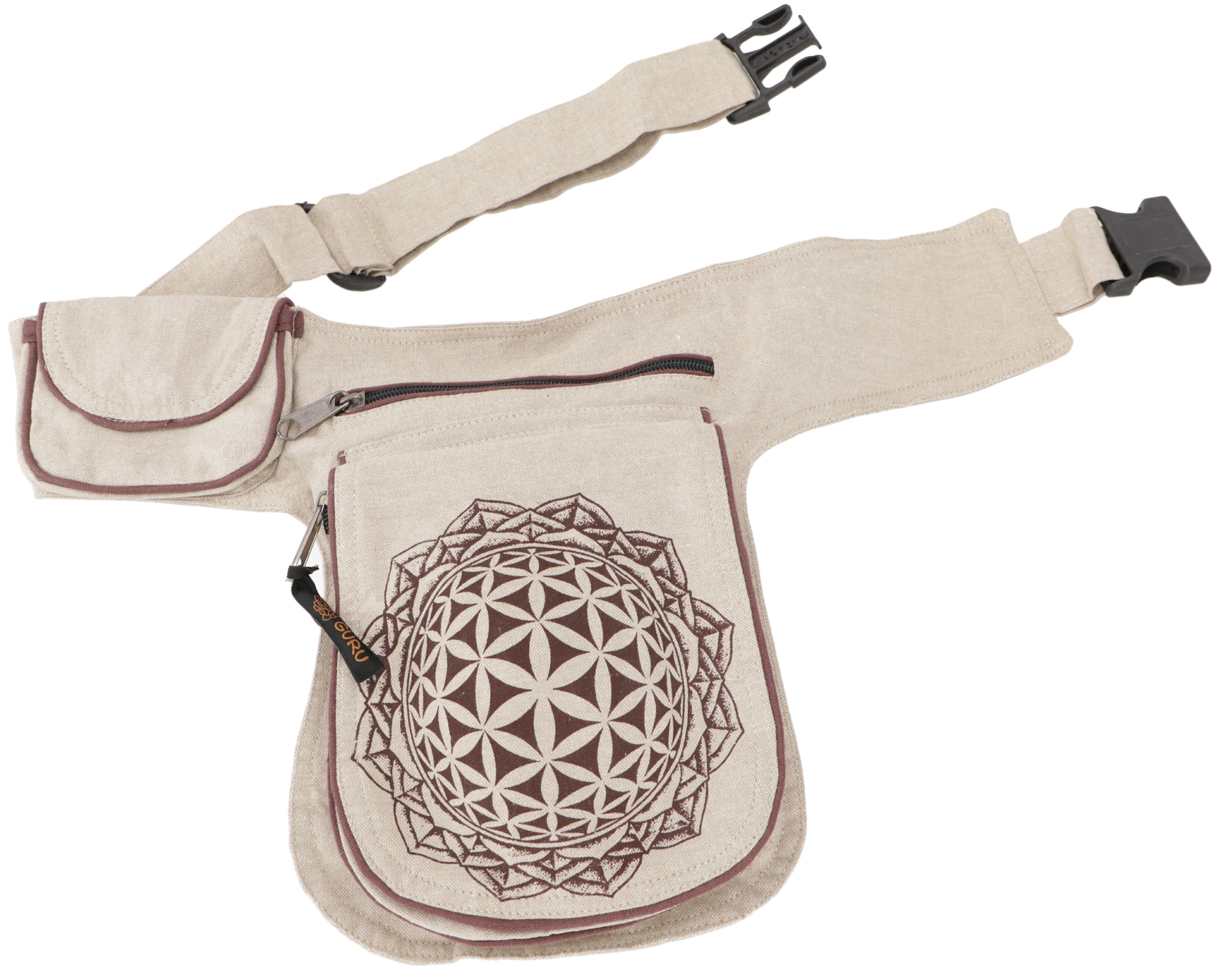 Guru-Shop Gürteltasche Stoff Sidebag & Hüfttasche `Flower of life`,..