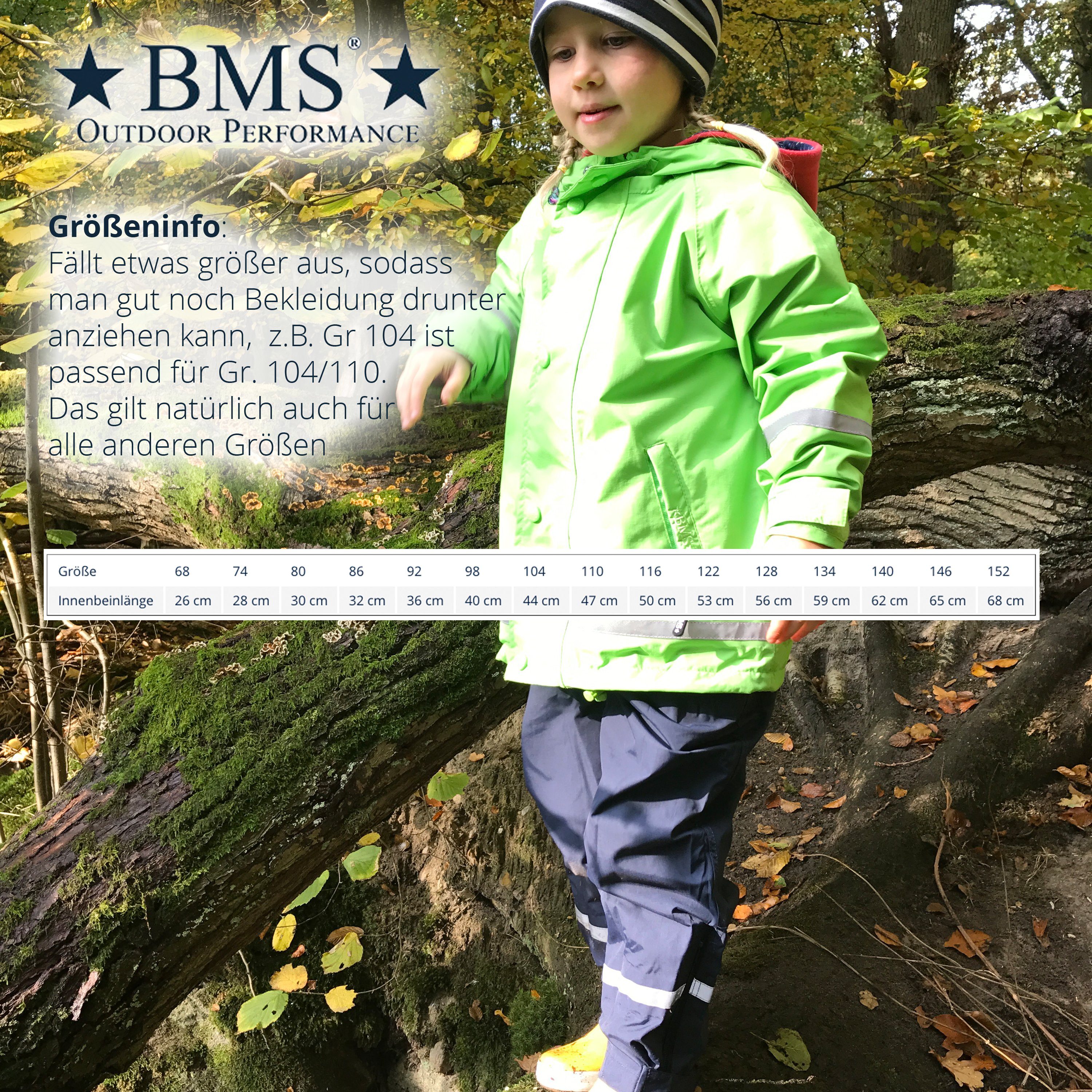 BMS Regen- und Matschhose atmungsaktive Regenbundhose für Kinder - 100% wasserdicht elastikbund mit Tunnelzug