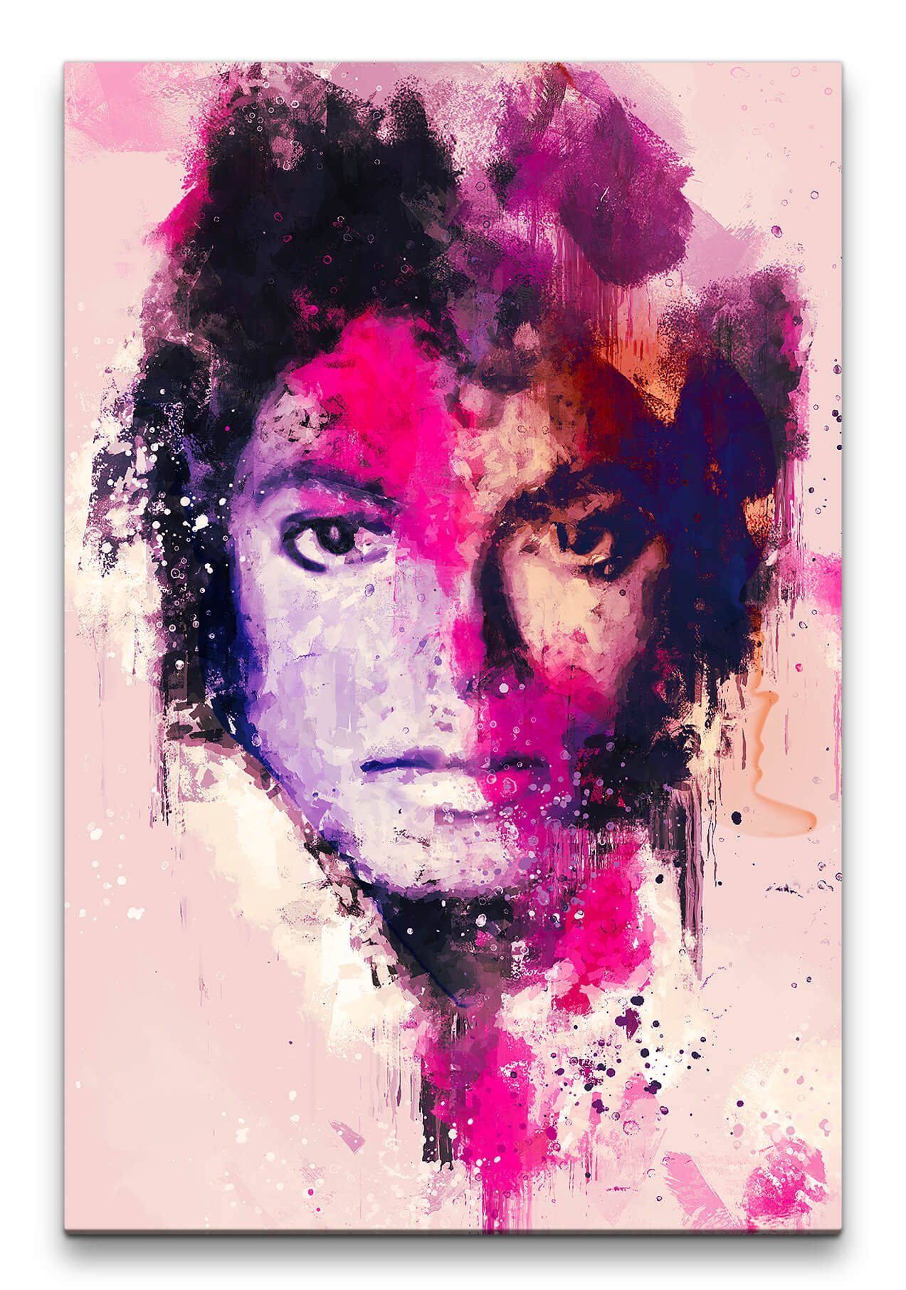 Sinus Art Leinwandbild Michael Jackson Porträt Abstrakt Kunst King of Pop Legende 60x90cm Leinwandbild