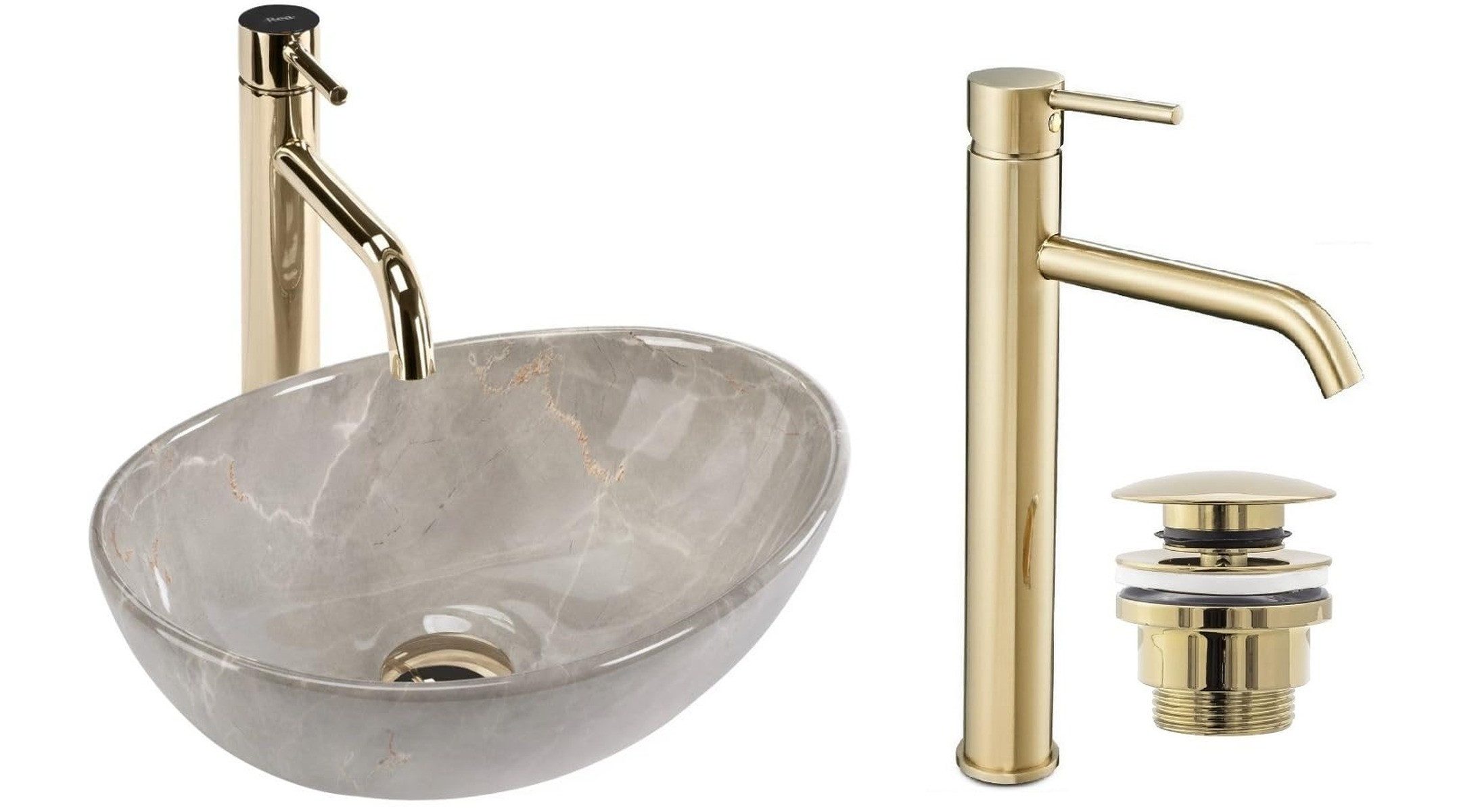 GTM Design Aufsatzwaschbecken Modern Waschbecken ohne Hahnloch Elegant Aufs günstig online kaufen