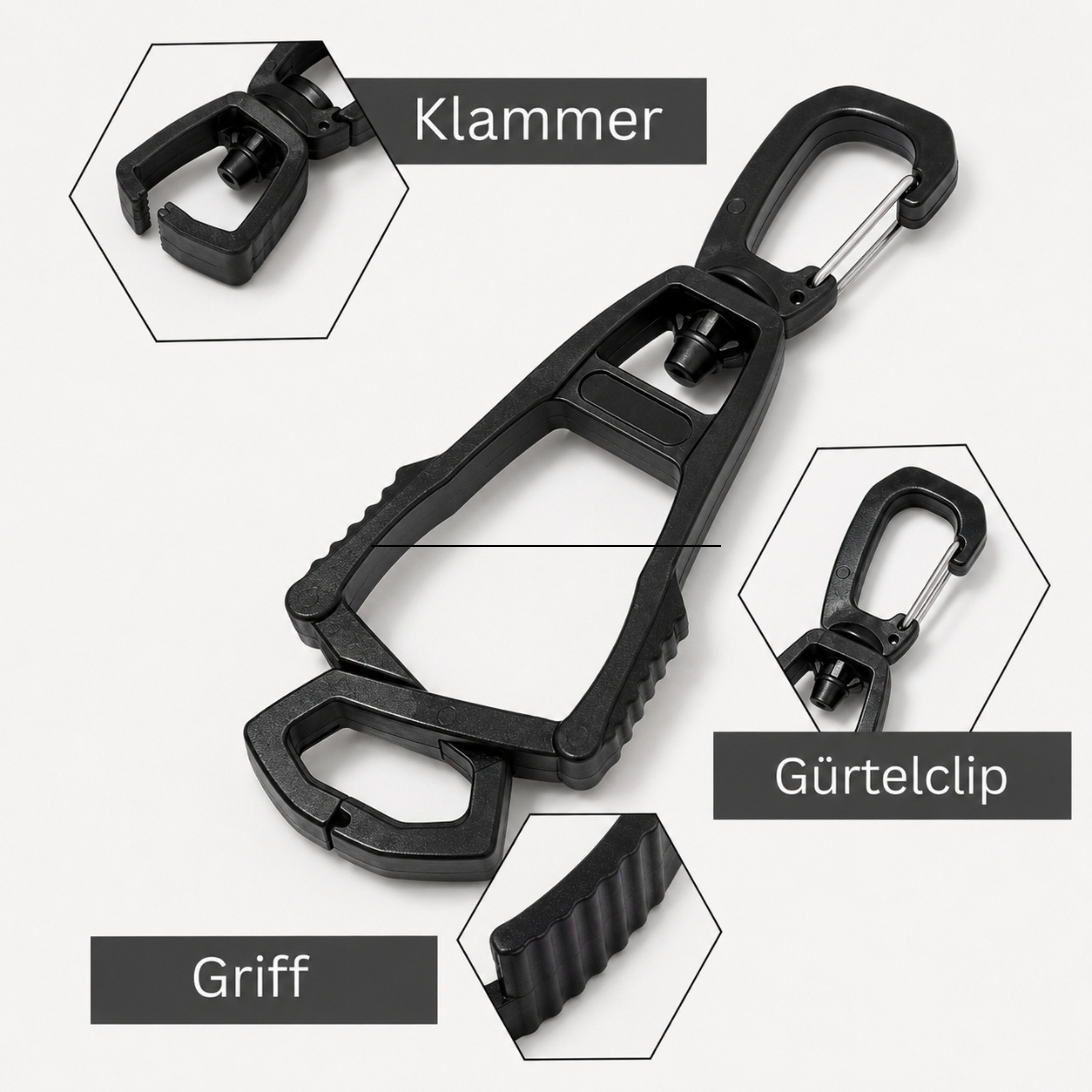 StellarLuma Arbeitshandschuh-Set Karabinerhaken Handschuhe Clips Halterung Arbeitshandschuhe 4er Set (4er Set) 4er Set Handschuhhalter Clips mit Karabiner für A – Bild 5 von 5