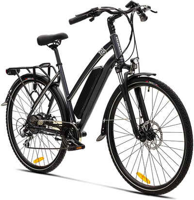 VECOCRAFT E-Bike Athena 28 Zoll weiss/schwarz, 8 Gang Shimano, Kettenschaltung, Heckmotor