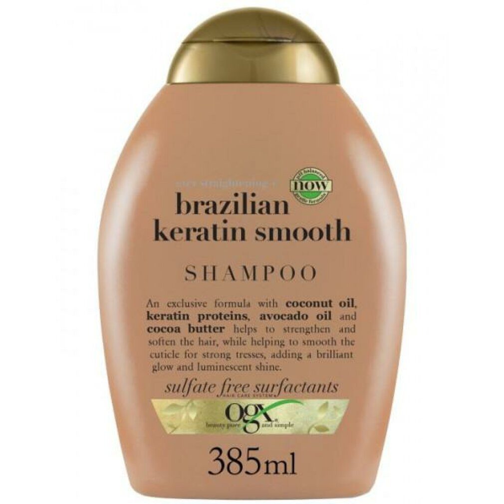 OGX Haarshampoo ORGANIX Brasilianisches 385ml Keratin Glatt Shampoo