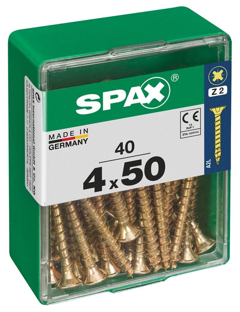 SPAX Holzbauschraube Spax Stk. 4.0 50 x 2 Universalschrauben mm 40 - PZ