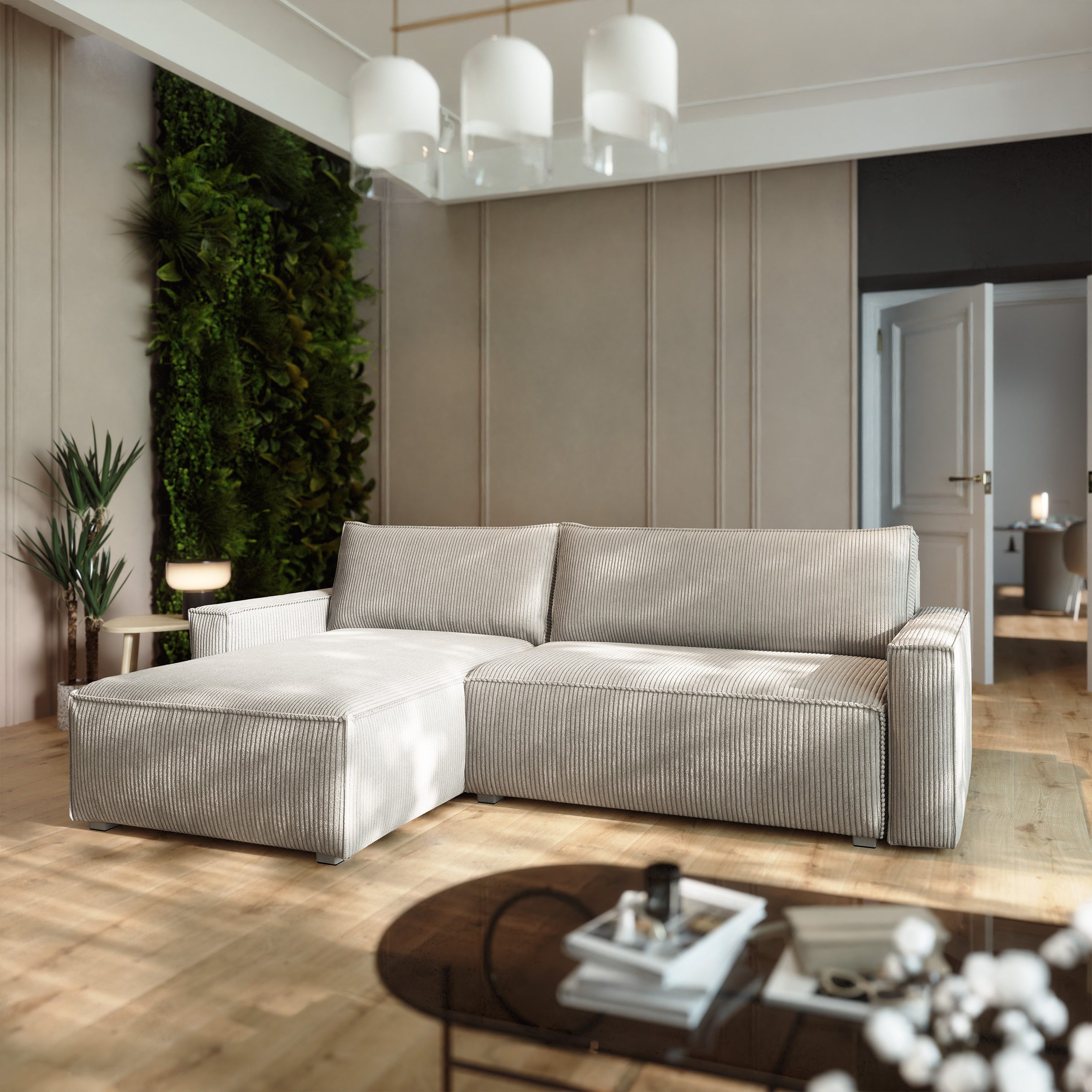 Masseno Ecksofa BESMIR mit Schlaffunktion L-Form, Sofa mit Bettkasten
