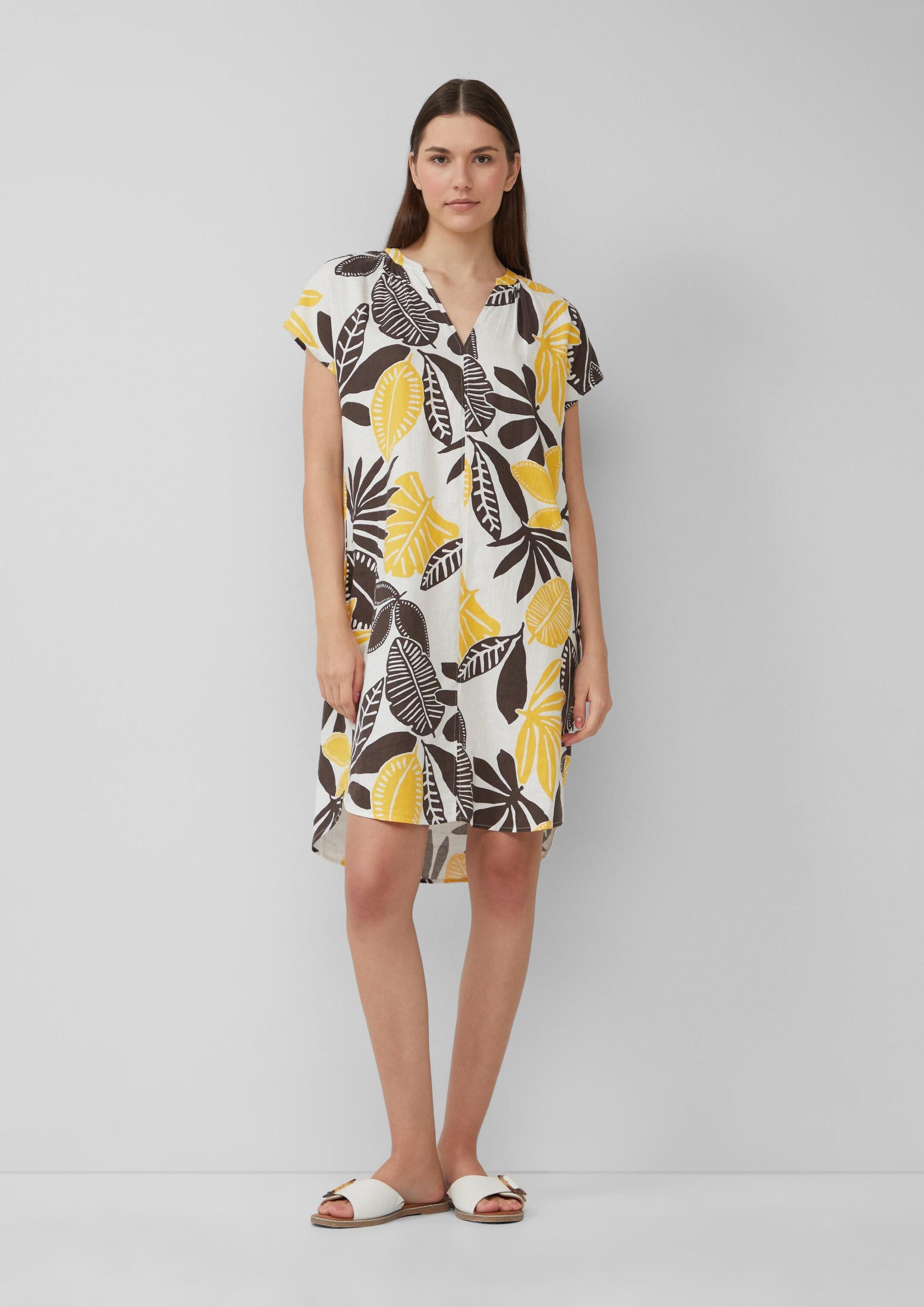 s.Oliver Minikleid Kleid Blusenkleid aus Leinenmix mit Eingrifftaschen