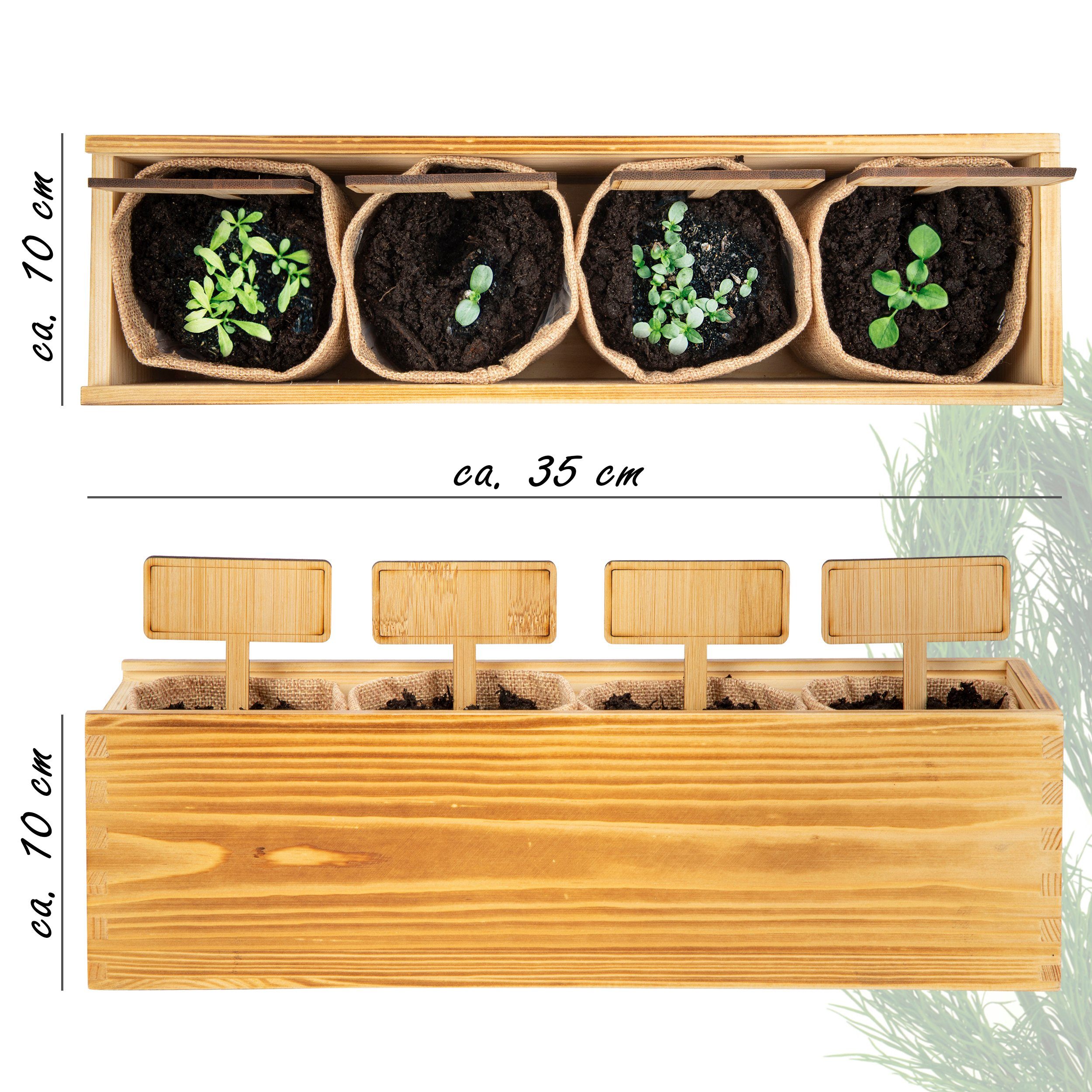 Thumbnail - ONVAYA Anzuchttopf Kräuter Anzuchtset mit Holzkiste, Indoor Mini-Kräutergarten (1 St)
