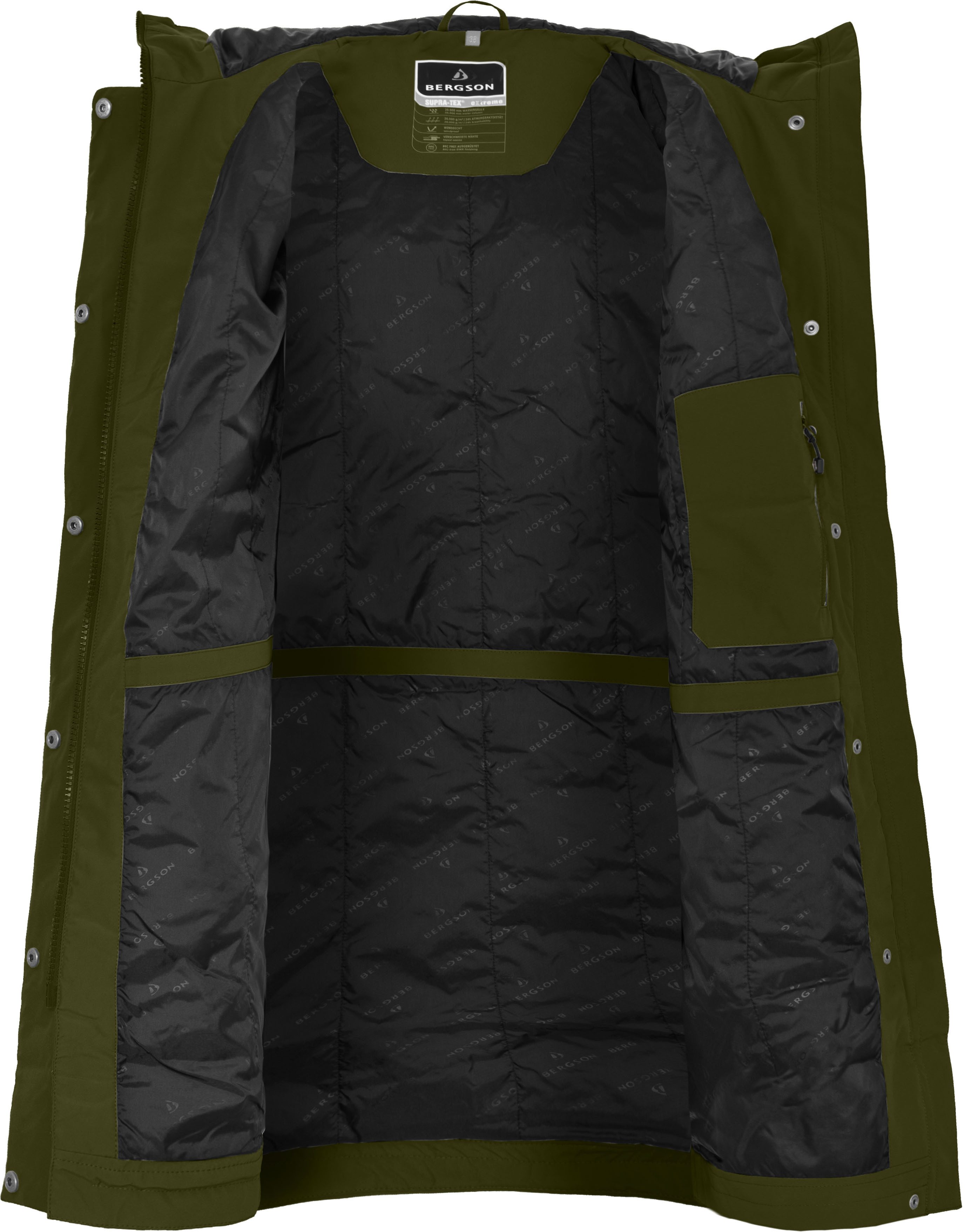 Bergson Winterjacke VERLA Thermo Damen Regenmantel, leicht wattiert, 20.000 mm Wassersäule, Normalgröß – Bild 5 von 5