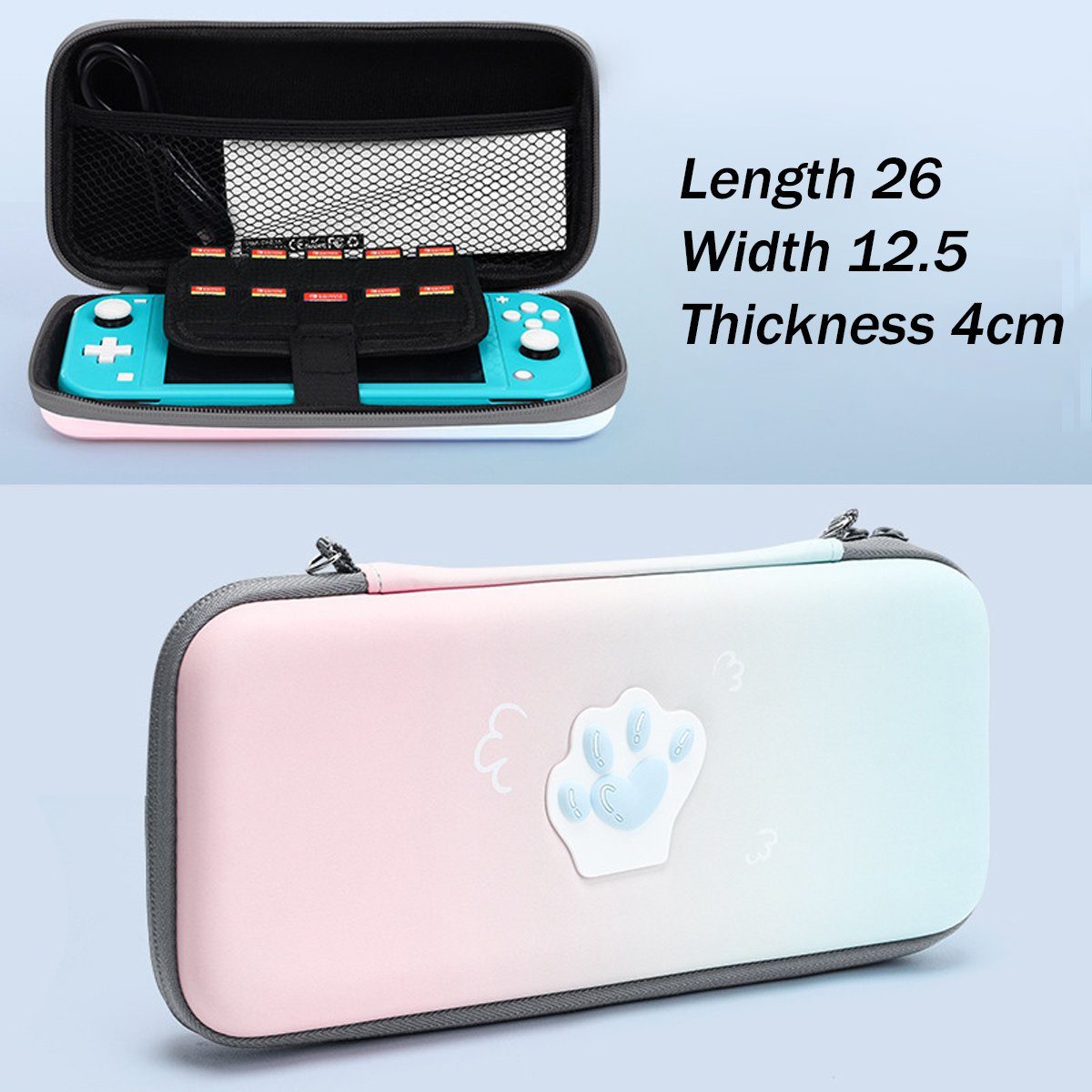 Jormftte Spielekonsolen-Tasche Tasche für Nintendo Verlauf1 Blaurosa Switch Switch Lite,Tragetasche,für Lite