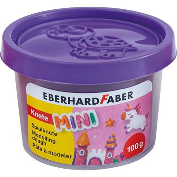 Eberhard Faber Knete Spielknete Glitzereffekt grün, rosa, lila, orange - 4x 100g, 4 Stempelmotive im Deckel