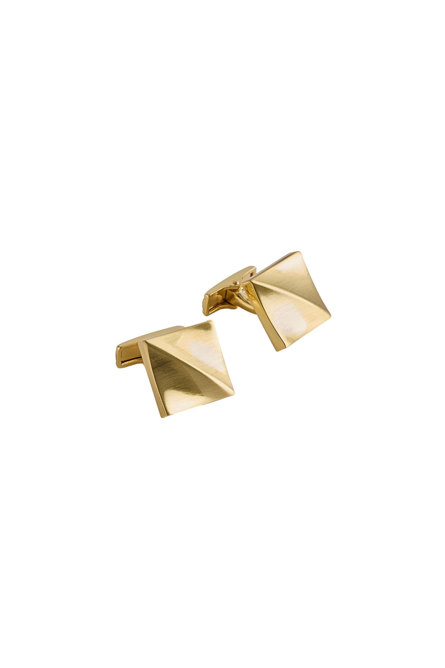 1 Paar Manschettenknöpfe Seidenknoten - Bordeauxrot-Gold Für Business & Freizeit