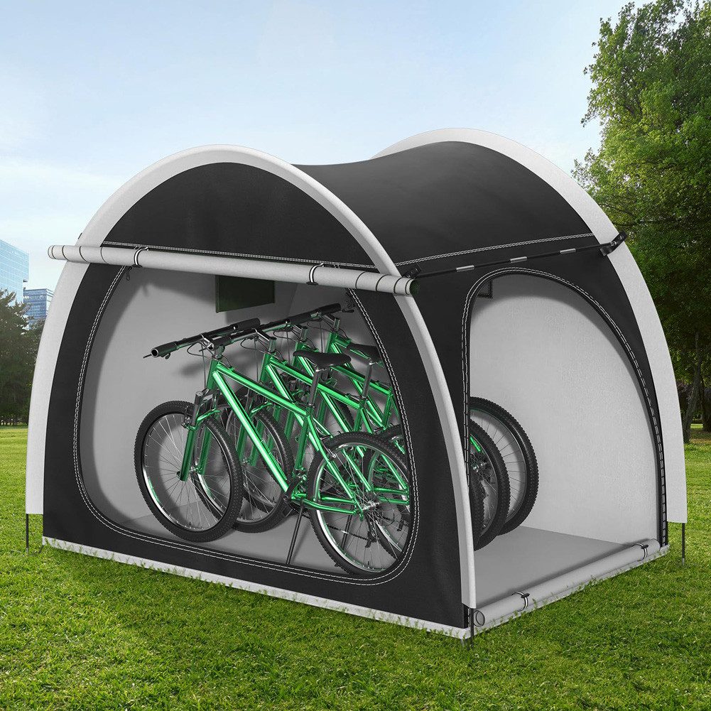 GarveeMore Gerätezelt Fahrradzelt für 3-4 fahrräder,Tragbare Faltbare Lagerzelt, wasserdichte&Anti-UV fahrradzelt,Garage/Garten Lagerzelt,210x150x165cm