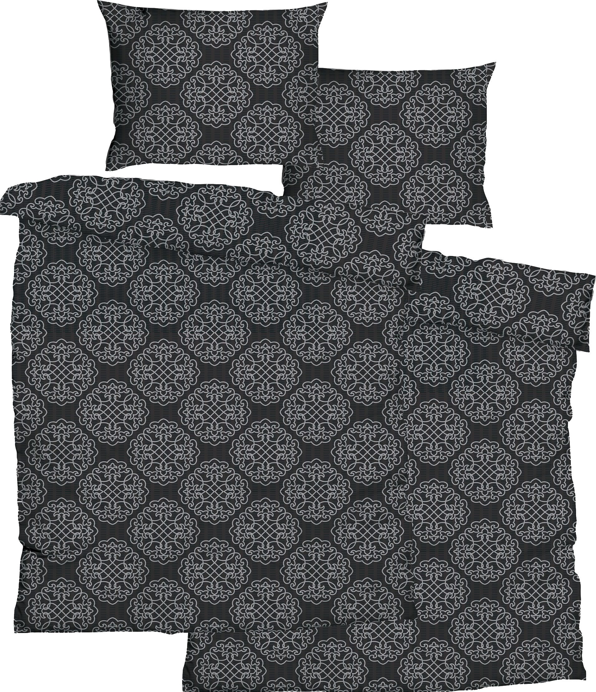 KH-Haushaltshandel Bettwäsche 4-tlg. Seersucker Bettwäsche 2x (135x200 +80x günstig online kaufen