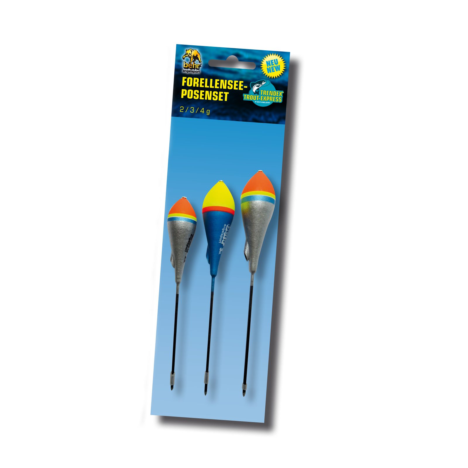 Behr Forellenpose Forellensee Posenset 2g 3g 4g 3 Stück Schwimmer Set Posen Forelle, (Spar-Set, 3-St), präzise Führung und Bisserkennung