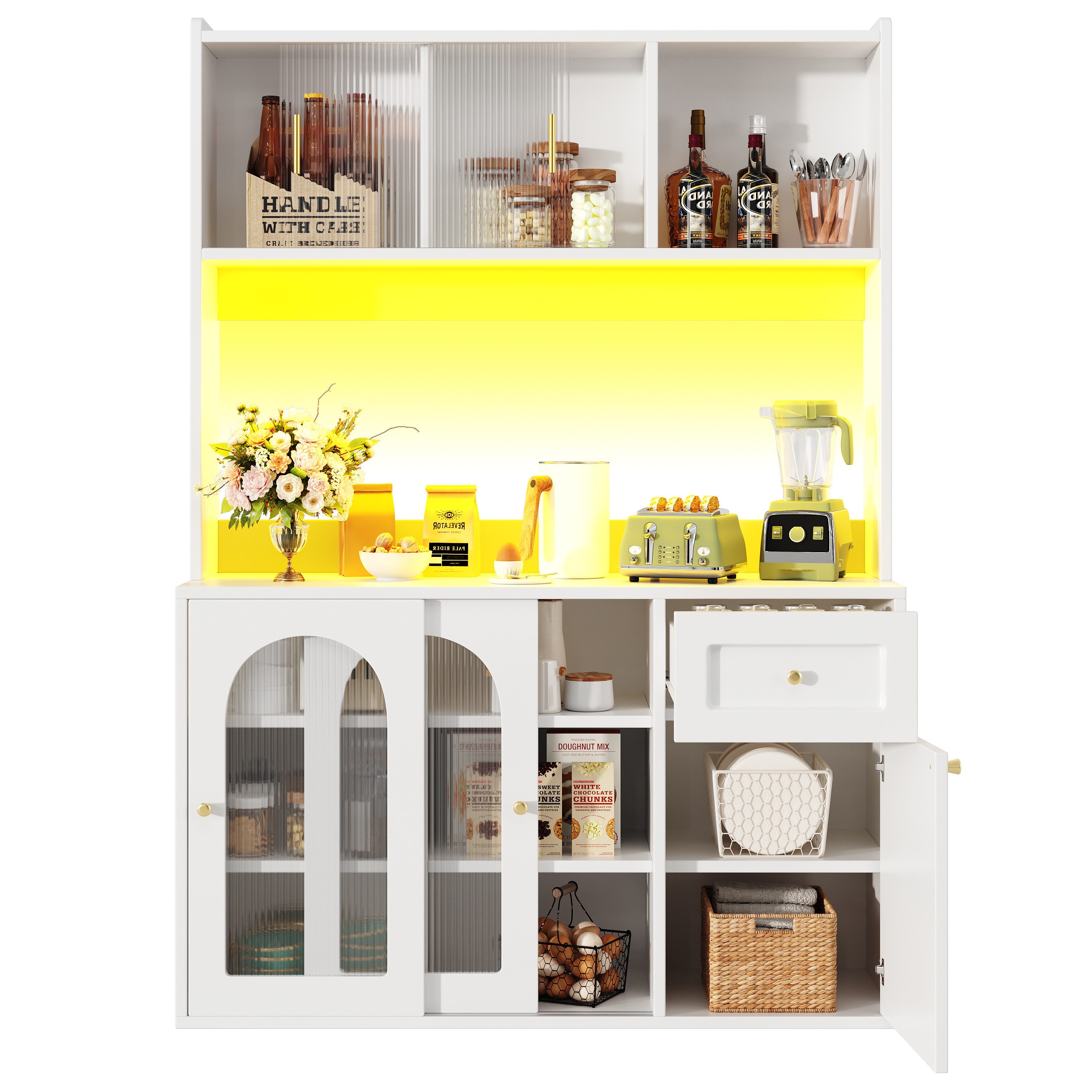 OKWISH Hochschrank Küchenschrank,Vitrinenschrank,Buffetschrank (Vielseitige günstig online kaufen