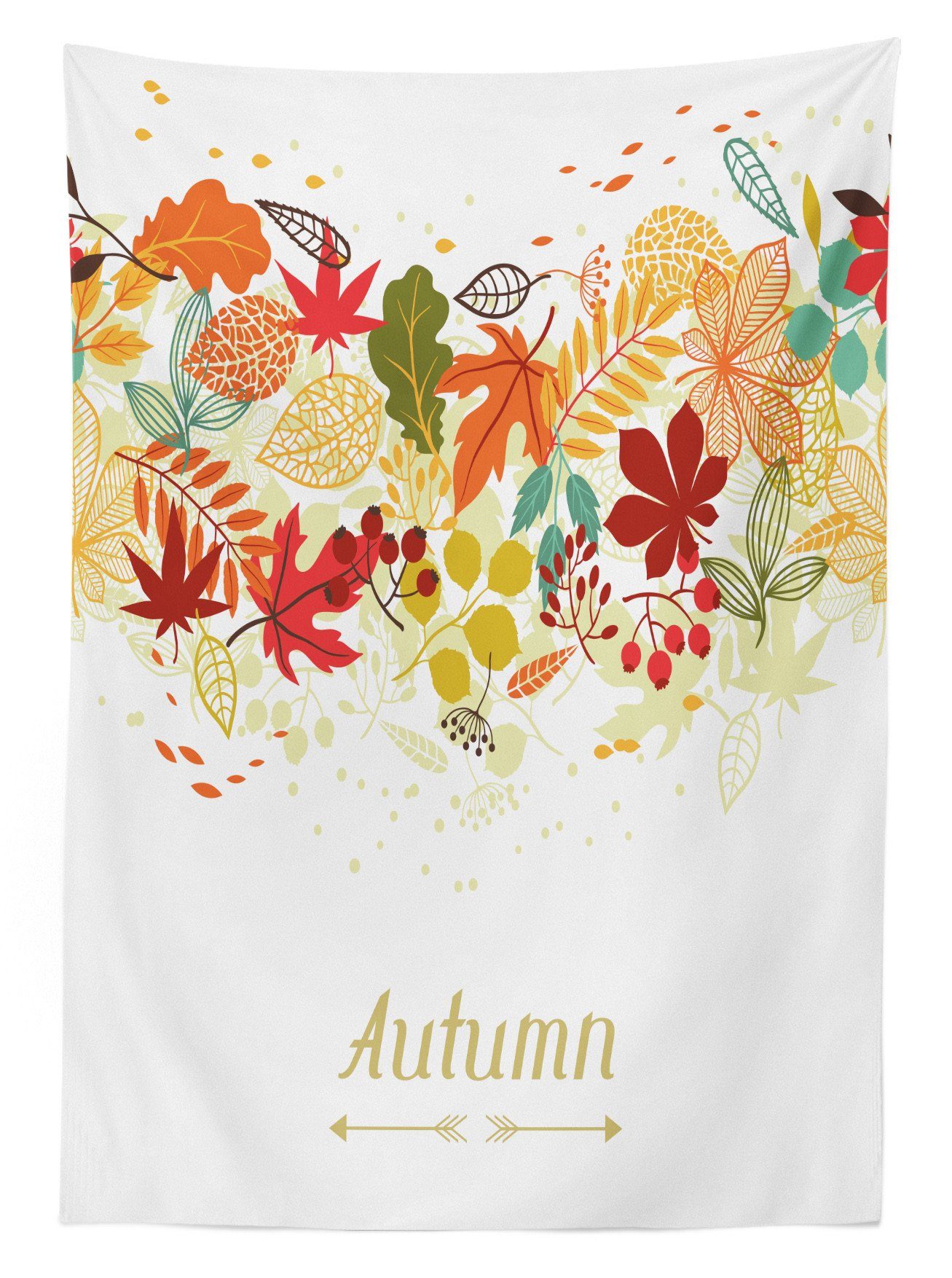 Abakuhaus Tischdecke Farbfest Waschbar Bereich geeignet Farben, Klare Leaves den Außen Border Autumn Für Fallen