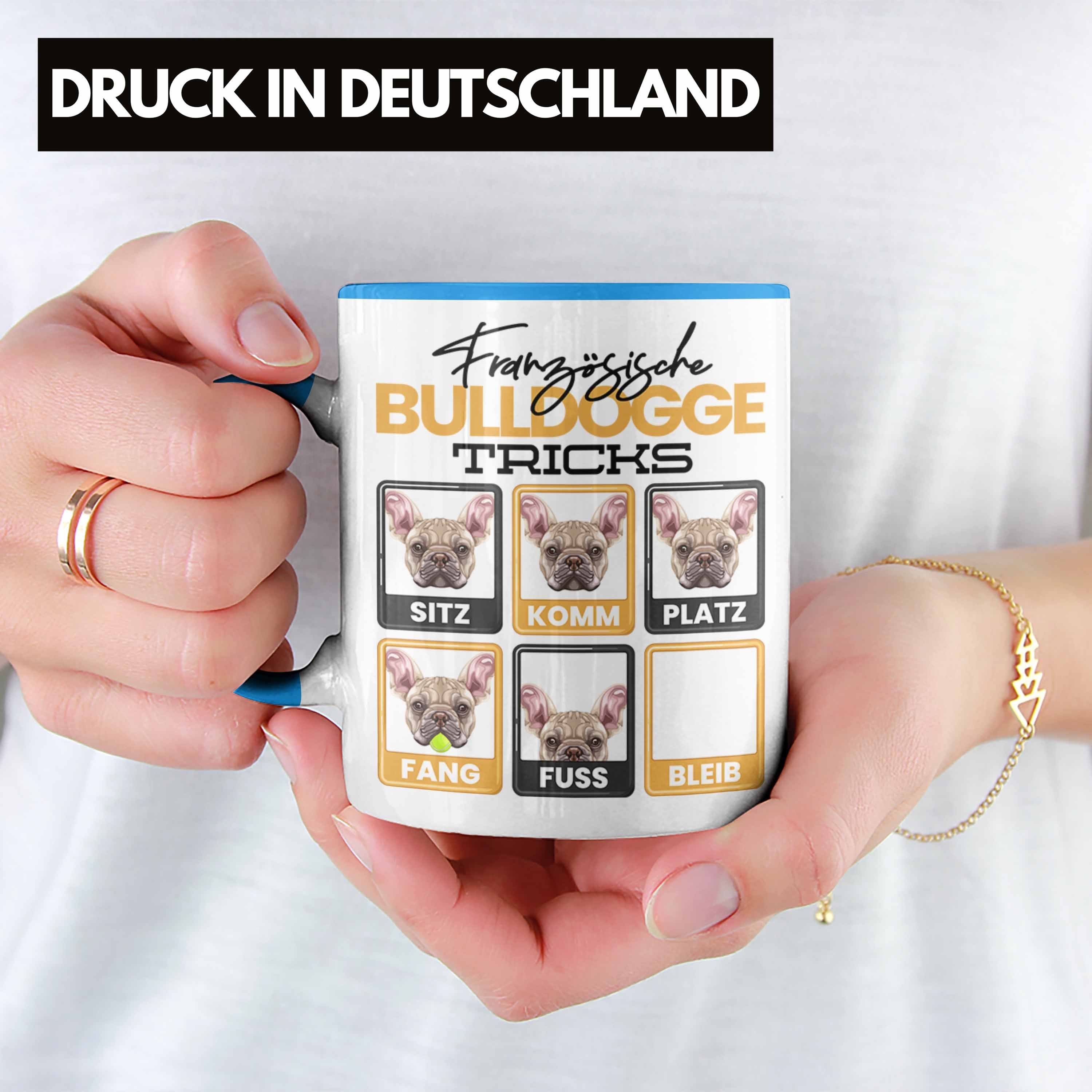 Trendation Tasse Französische Bulldogge Lustiger Besitzer Geschen Geschenk Blau Tasse Spruch