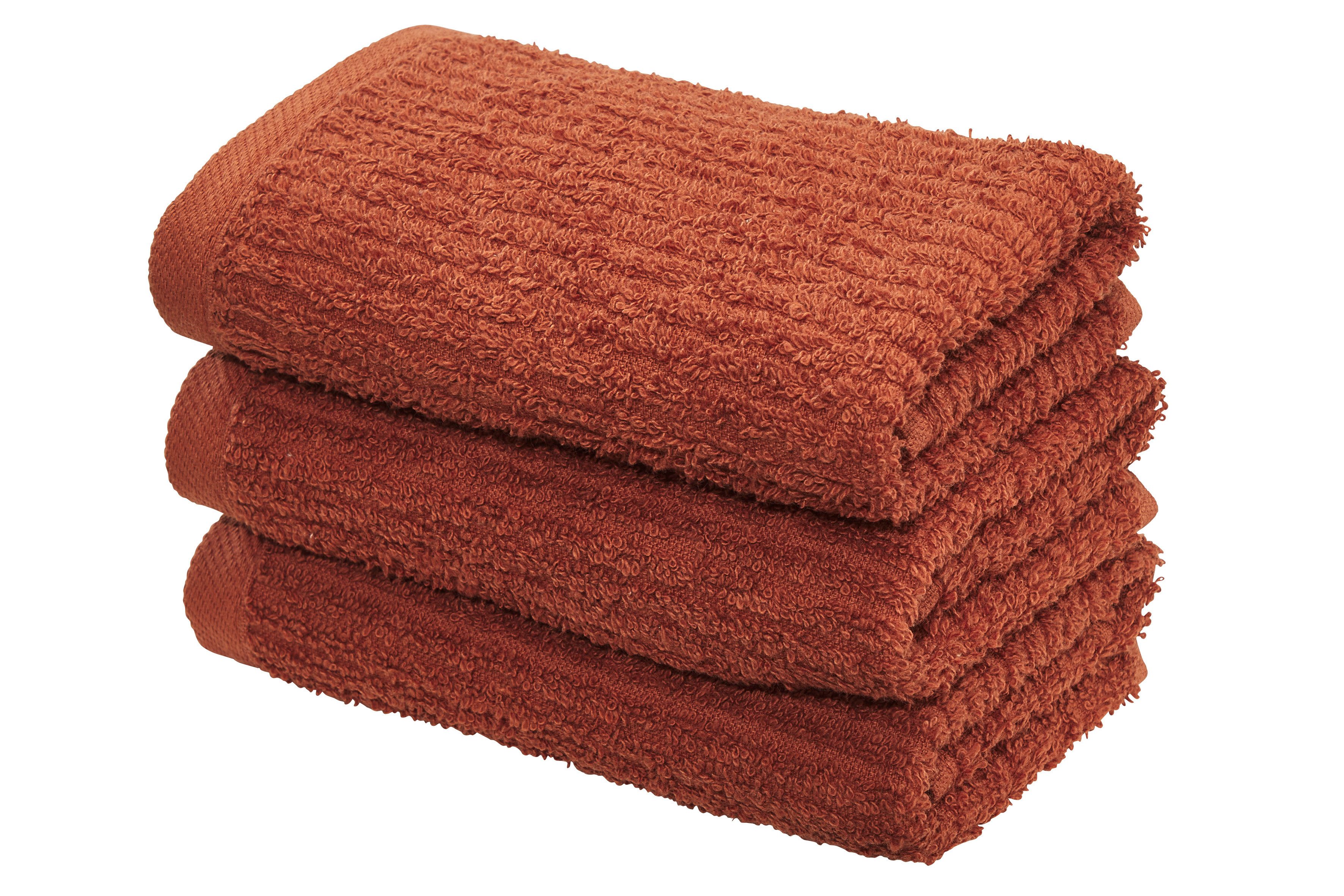 OTTO home Gästehandtücher Riva, 30x50, Premium Handtücher, 500 gr/m², Webfrottier (3-St), Hoch-Tief-Struktur, Streifen, weich, 5 Jahre Garantie