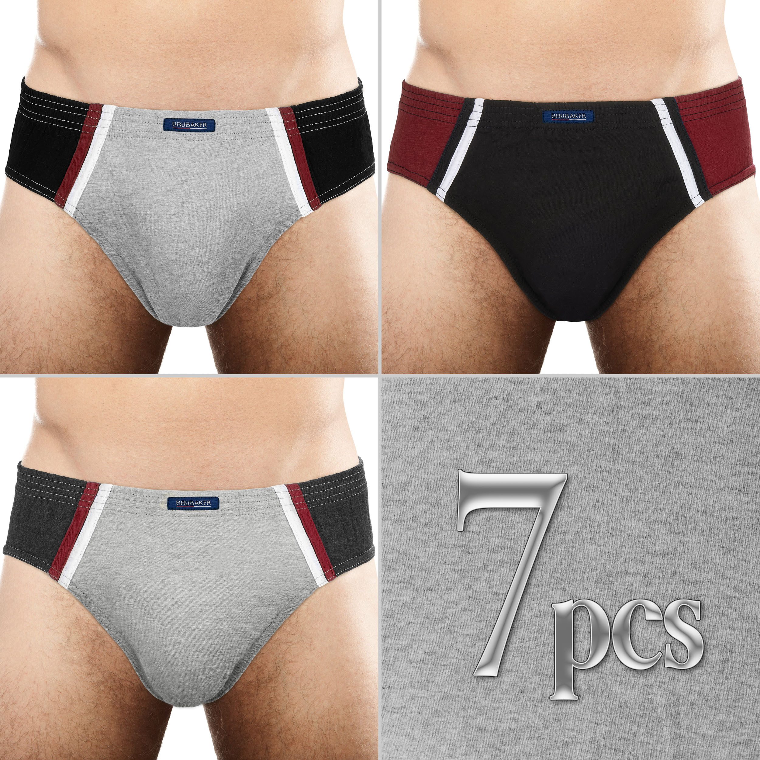 BRUBAKER Slip 7er Pack Herren Sportslips - Farbige Slips aus Baumwolle (Set günstig online kaufen