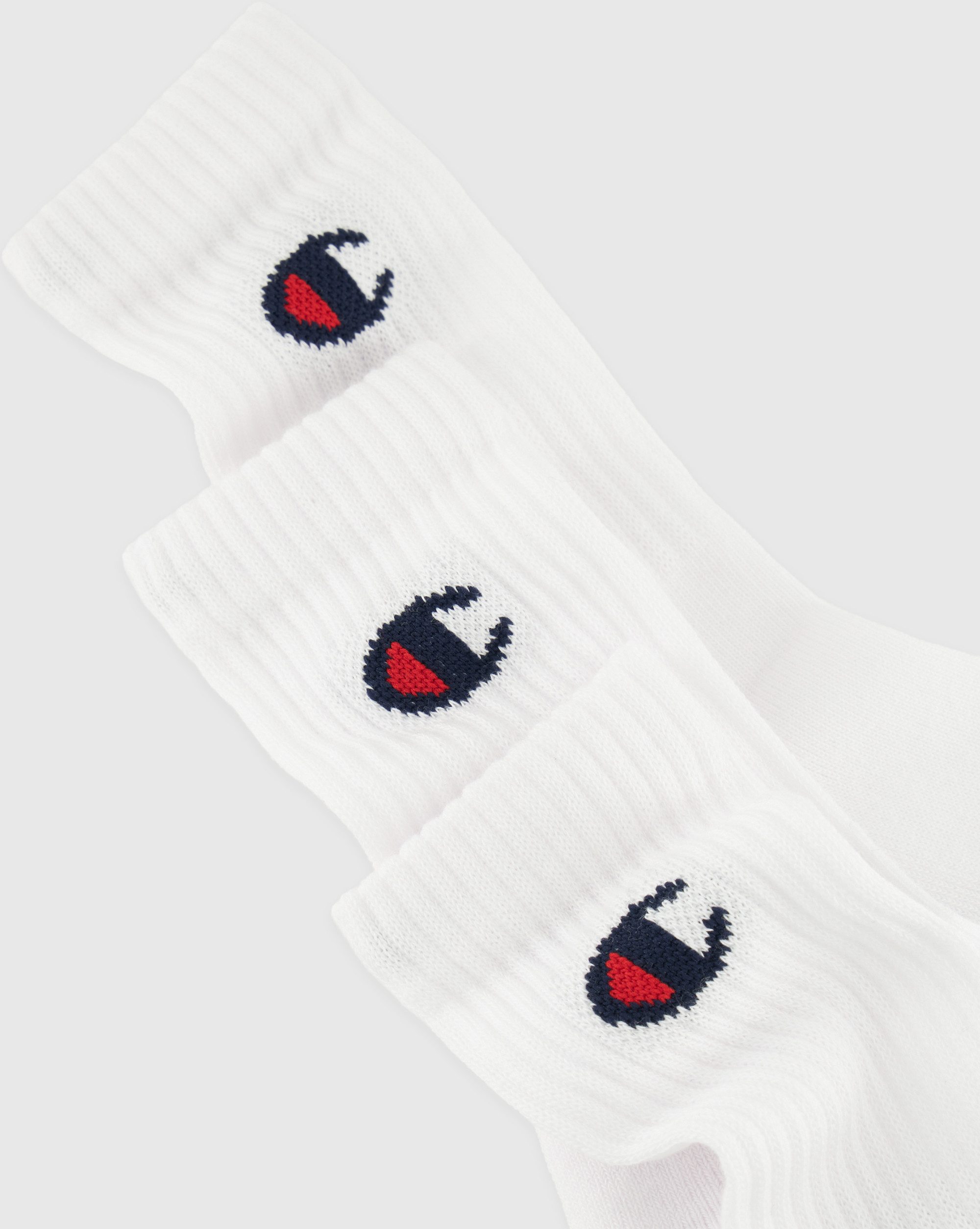 Champion Sportsocken 3 Pack Crew Socks (3-Paar) für Kinder, dreiteiliges Set, aus Baumwolle, Polyester und Elasthan