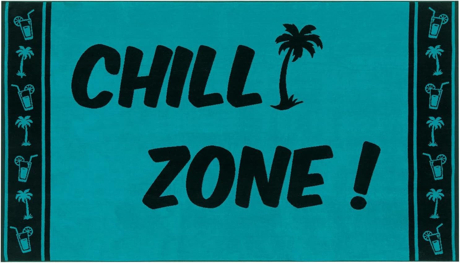 Delindo Lifestyle Strandtuch Tropical CHILLZONE, XXL Strandlaken aus 100% ägyptischer Baumwolle, (1-St), Jacquard-gewebtes Motiv