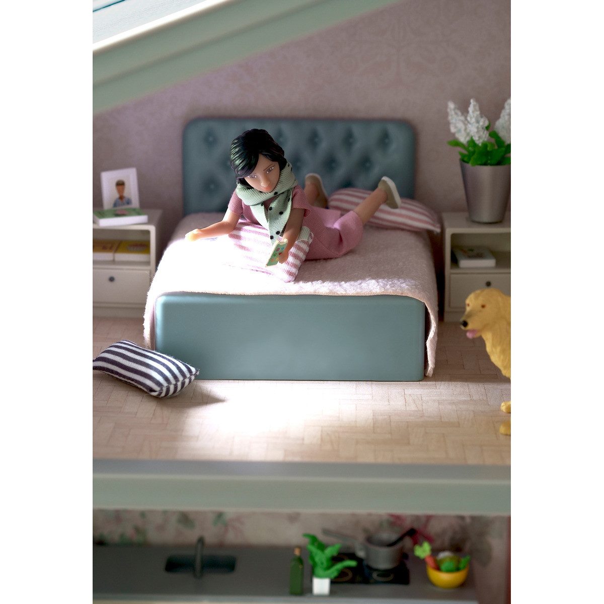 Lundby Puppenhausmöbel Schlafzimmerset Mädchen