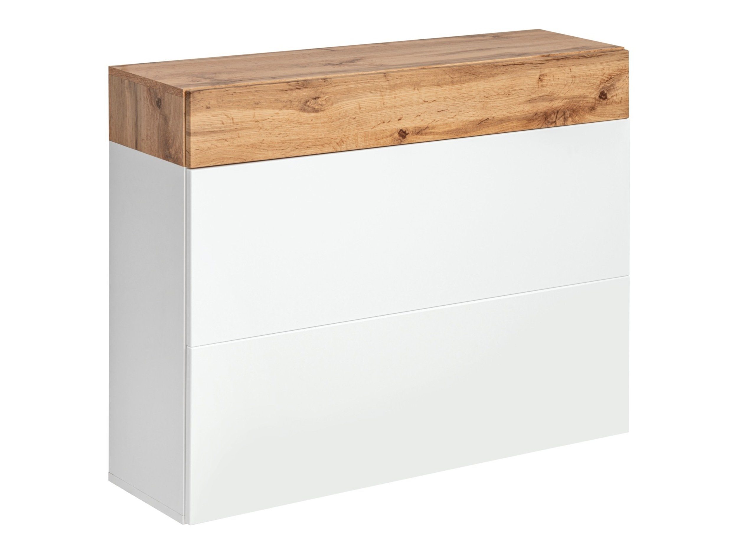 99rooms Kommode Arno Wotan Eiche Weiß (Sideboard, Wohnzimmerschrank), mit 2 Fächer, viel Stauraum, aus Holzwerkstoff, Modern Design