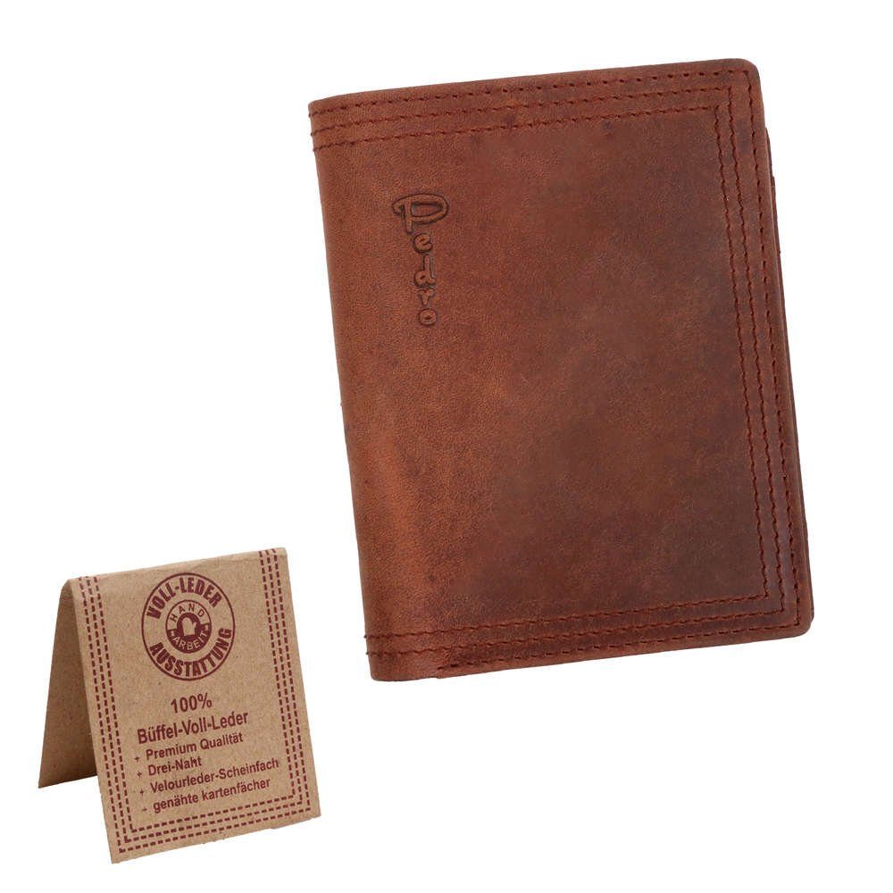 Männerbörse SHG Börse RFID mit Büffelleder Portemonnaie, Leder Herren Lederbörse Geldbörse Brieftasche Schutz Münzfach