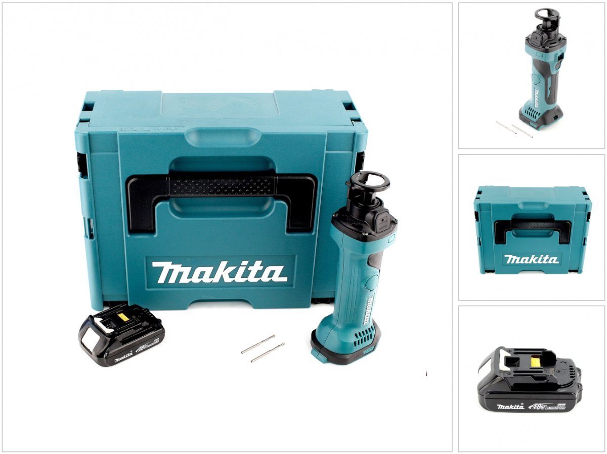 Makita Oberfräse DCO 180 Y1J 18 V Akku Rotationsschneider im Makpac inkl. BL 1815 N 1