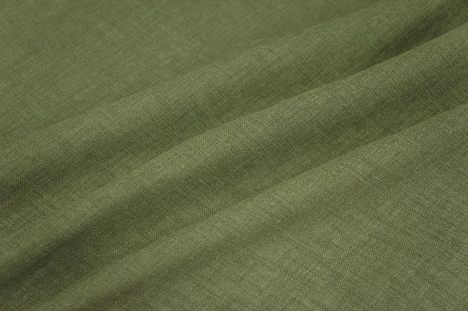 Stofferia Stoff Gardinenstoff Leinenoptik halbtransparent Gardone Waldgrün, Meterware