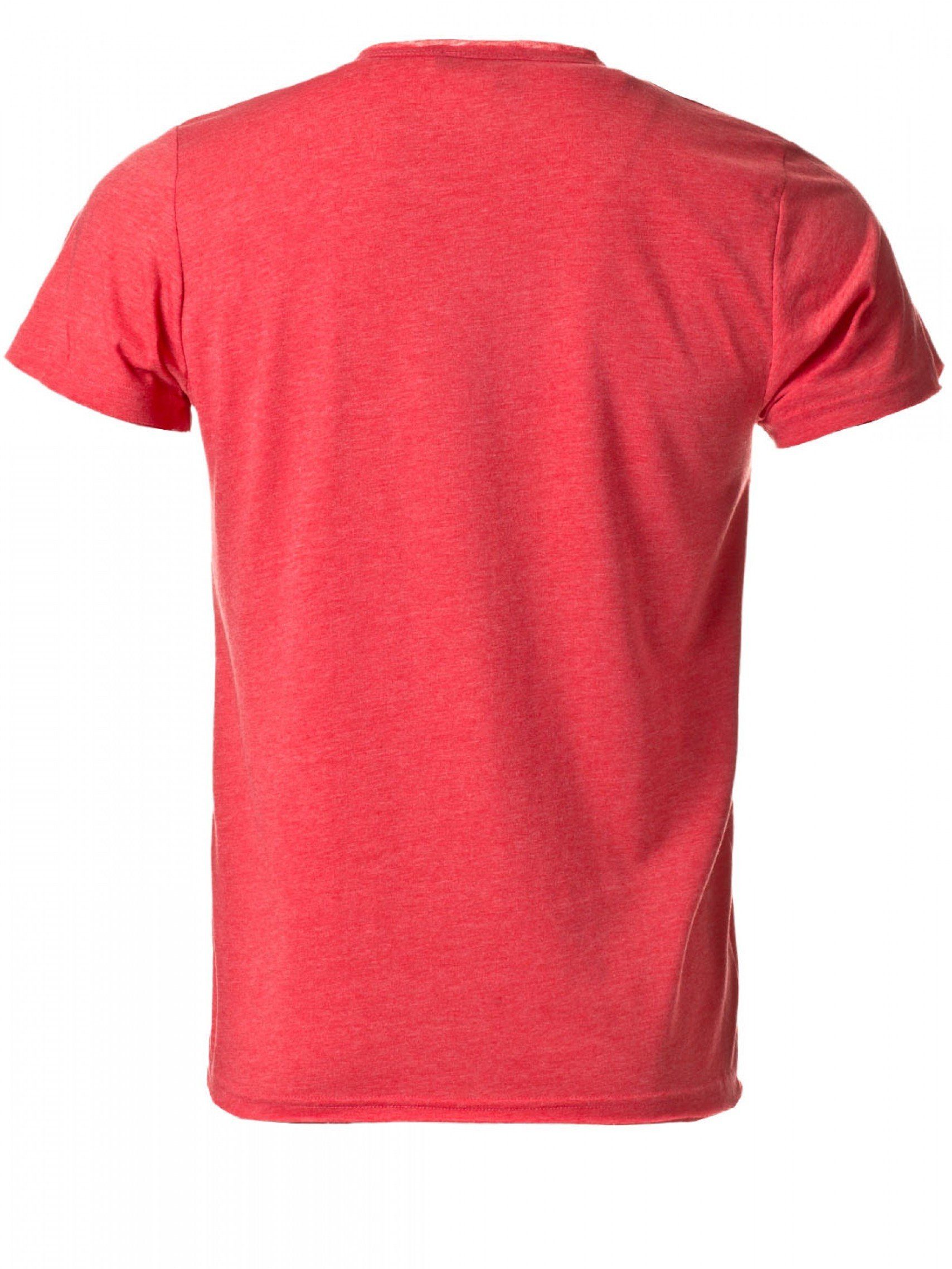 Yazubi T-Shirt Noah mit red Rot V-Ausschnitt T-shirt V-Neck bequemes Shirt