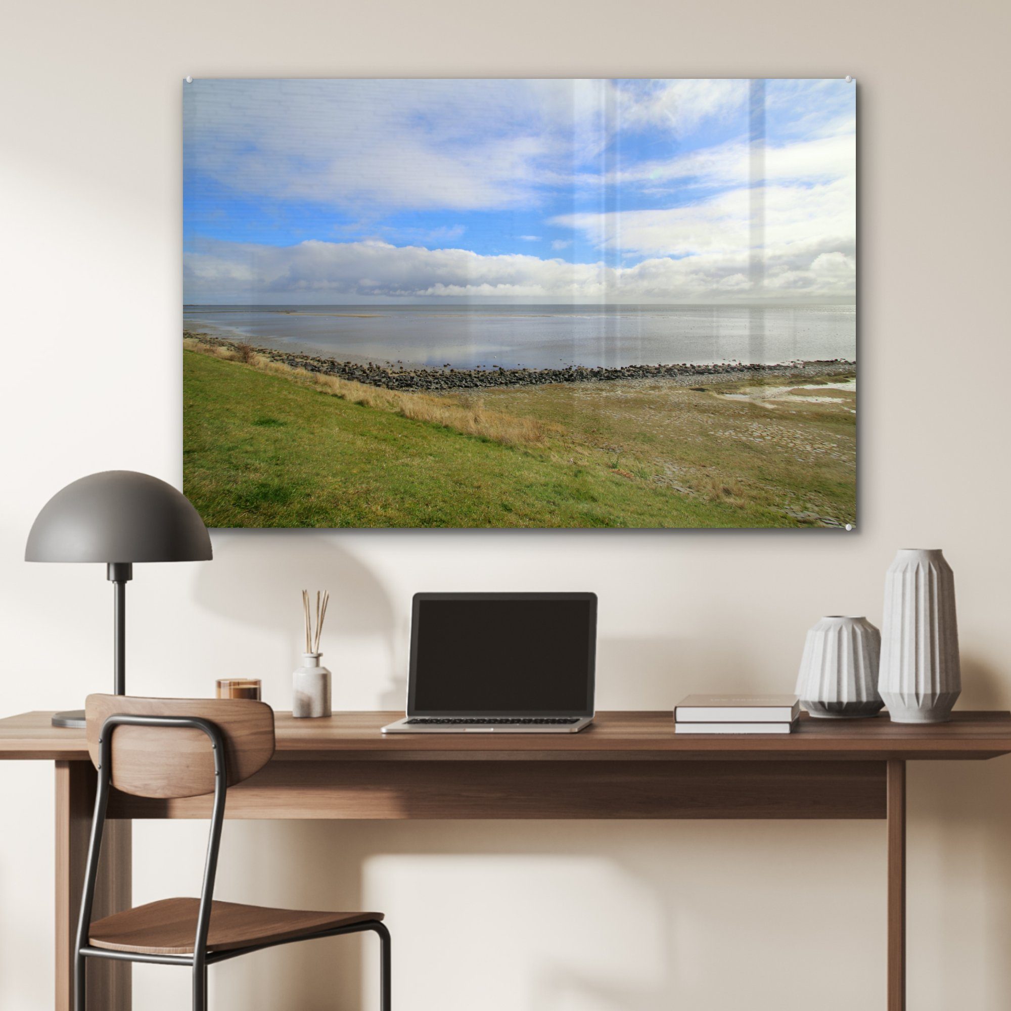 Acrylglasbild Schlafzimmer (1 St), bei Vlieland, Acrylglasbilder Wohnzimmer MuchoWow & Wattenmeer