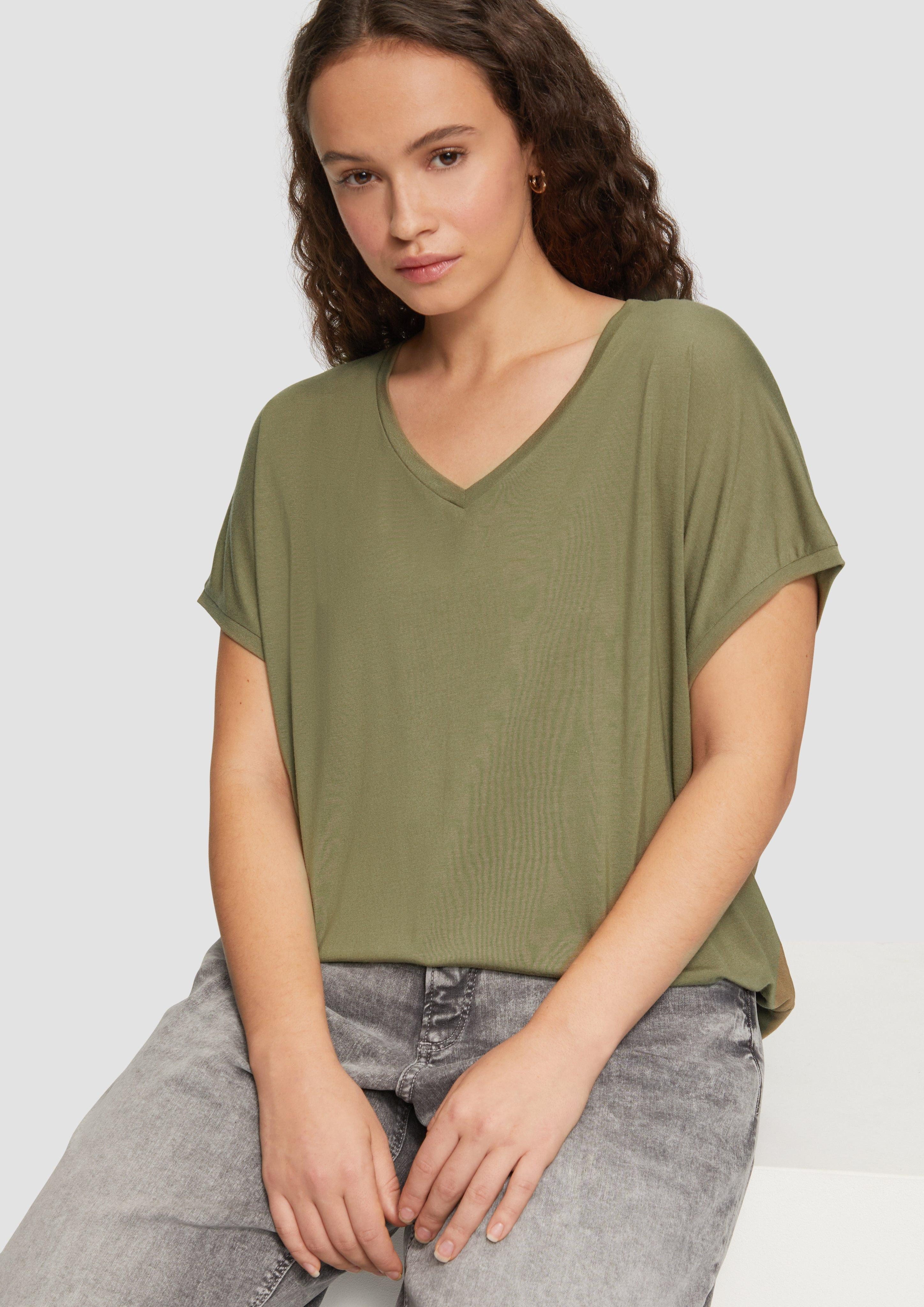 QS Kurzarmshirt Longshirt aus Modalmix günstig online kaufen