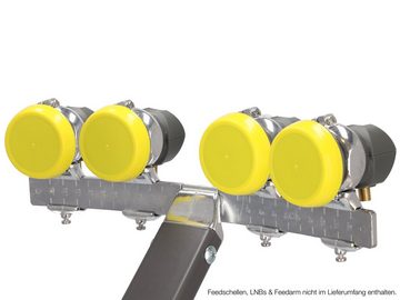 Humax Multifeedschiene Aluminium SAT-Halterung, (max 24°, max. 4 LNBs, für Humax Feedschellen)