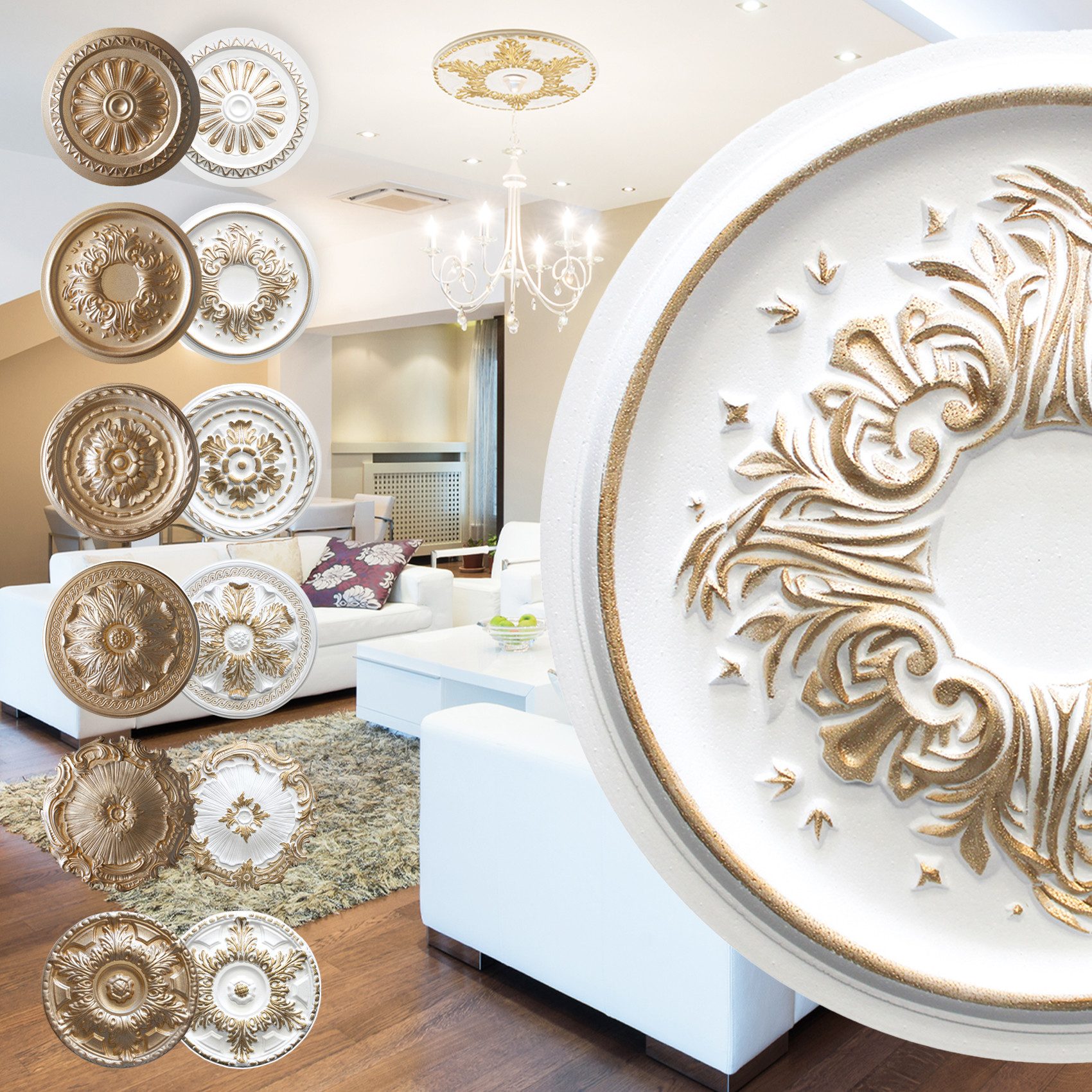 marbet design Wanddekoobjekt R-12 Gold (Stuckrosette günstig online kaufen