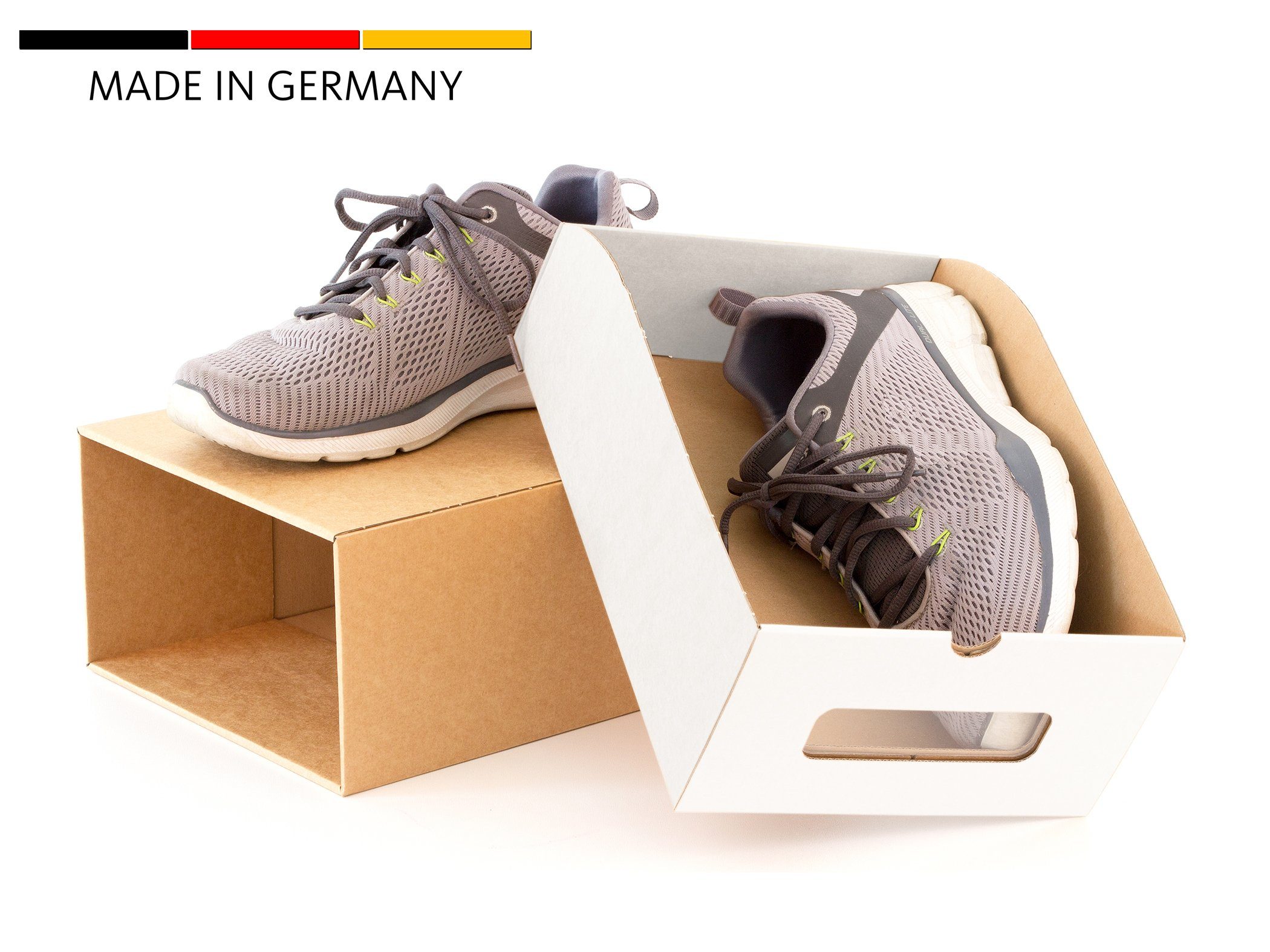 BigDean Schuhbox 20 Boxen stapelbar mit Sichtfenster & Schublade Schuhe Spielzeug etc. (Set, 20 St., Schuhbox), Bemalbar, Dekorierbar, Stapelbar