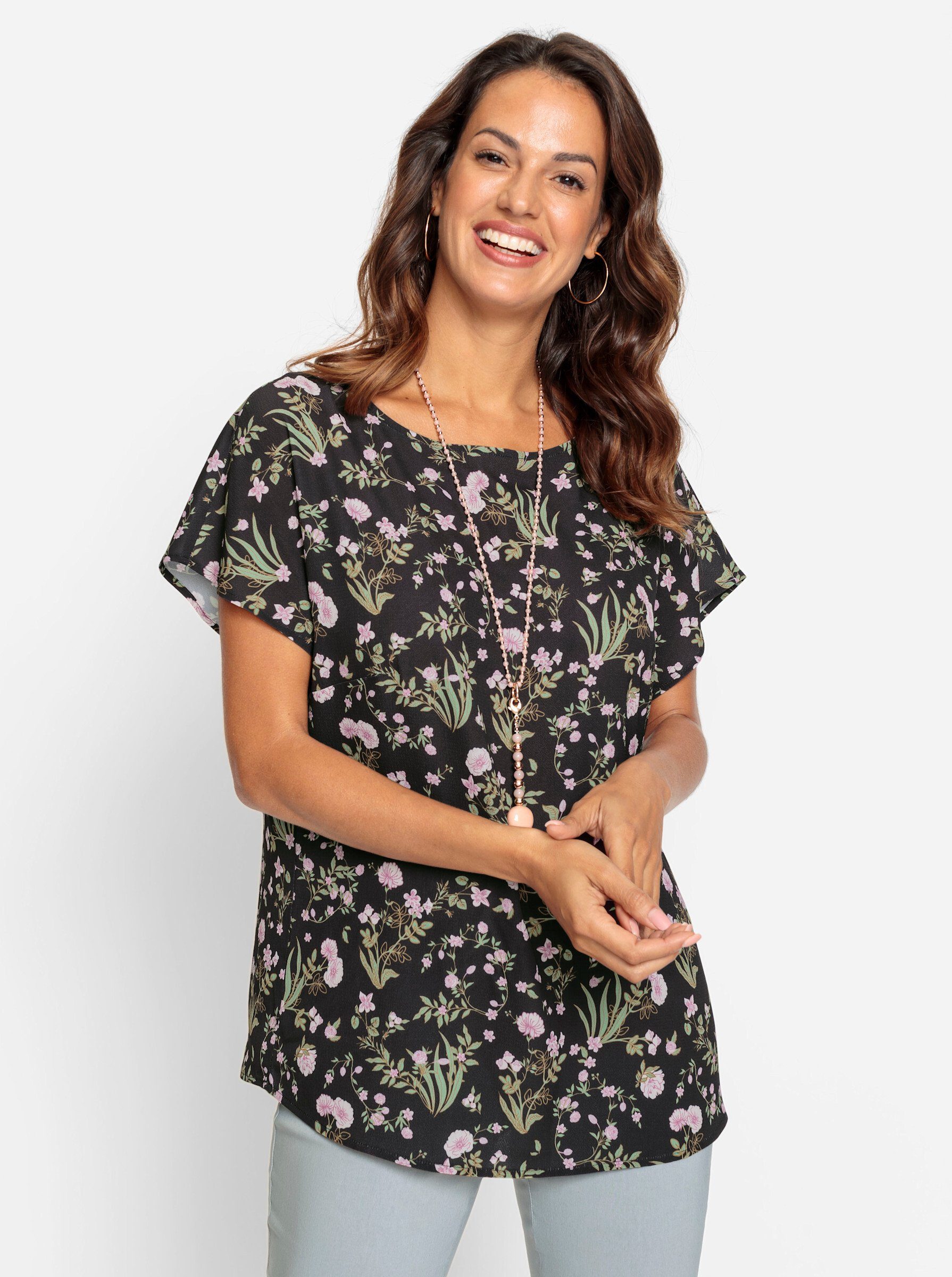 Klassische Bluse Bluse Kurzarm