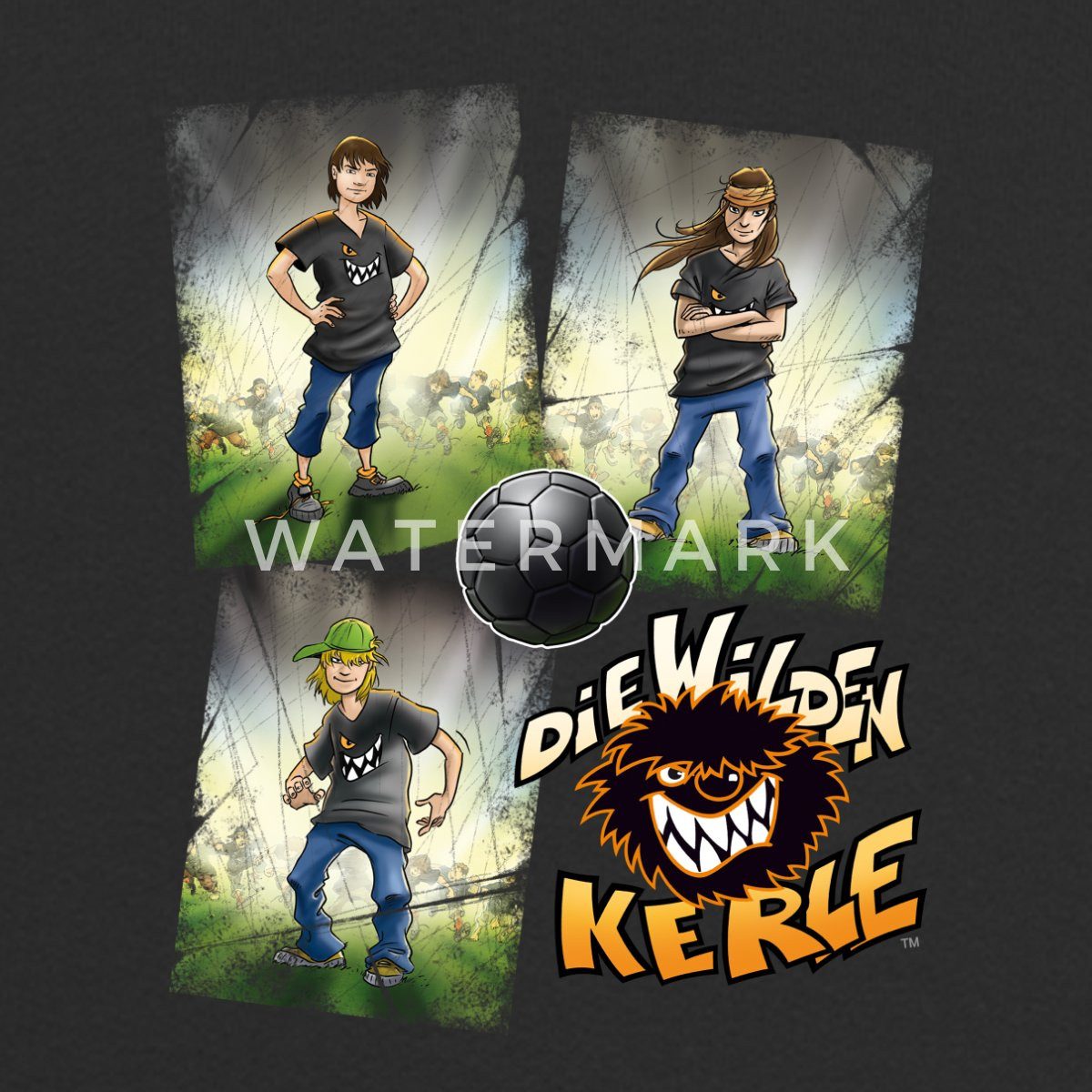 Spreadshirt Hoodie Die Wilden Kerle Quartett Logo Kinder Kontrast-Hoodie (1-tlg)